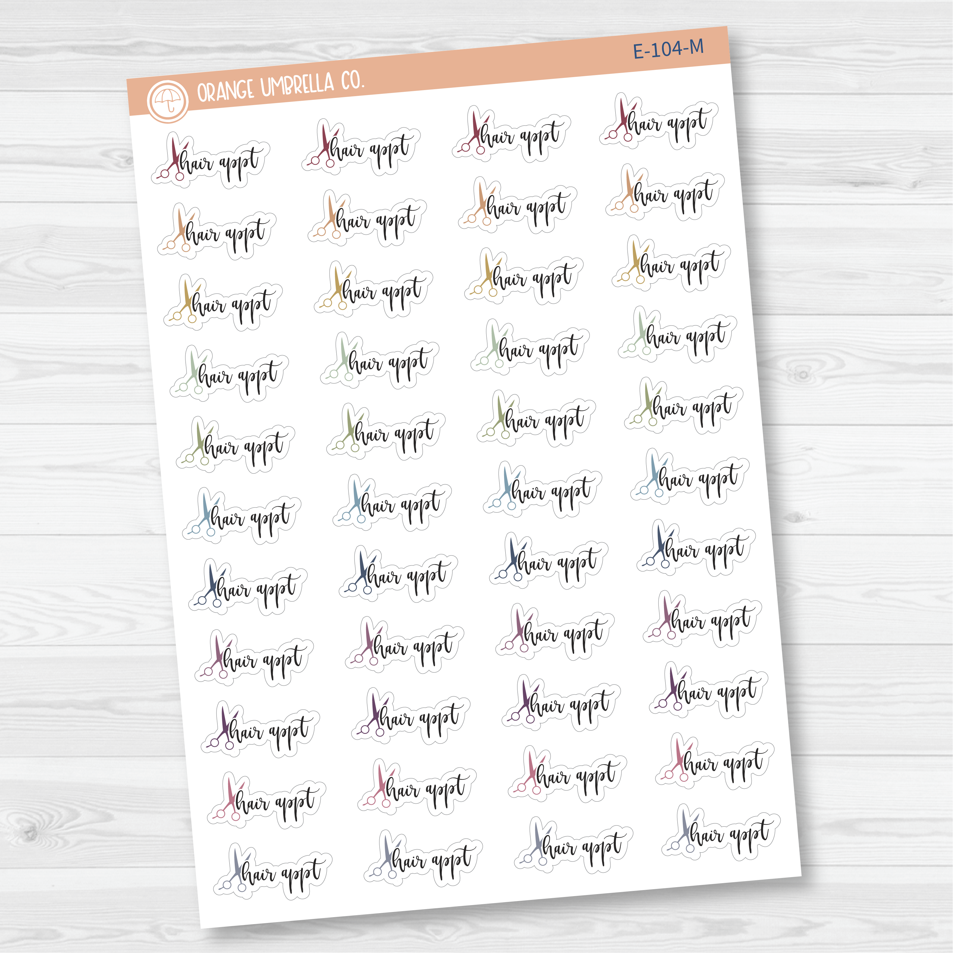 Hair Appt Script Planner Stickers | F2 | E-104
