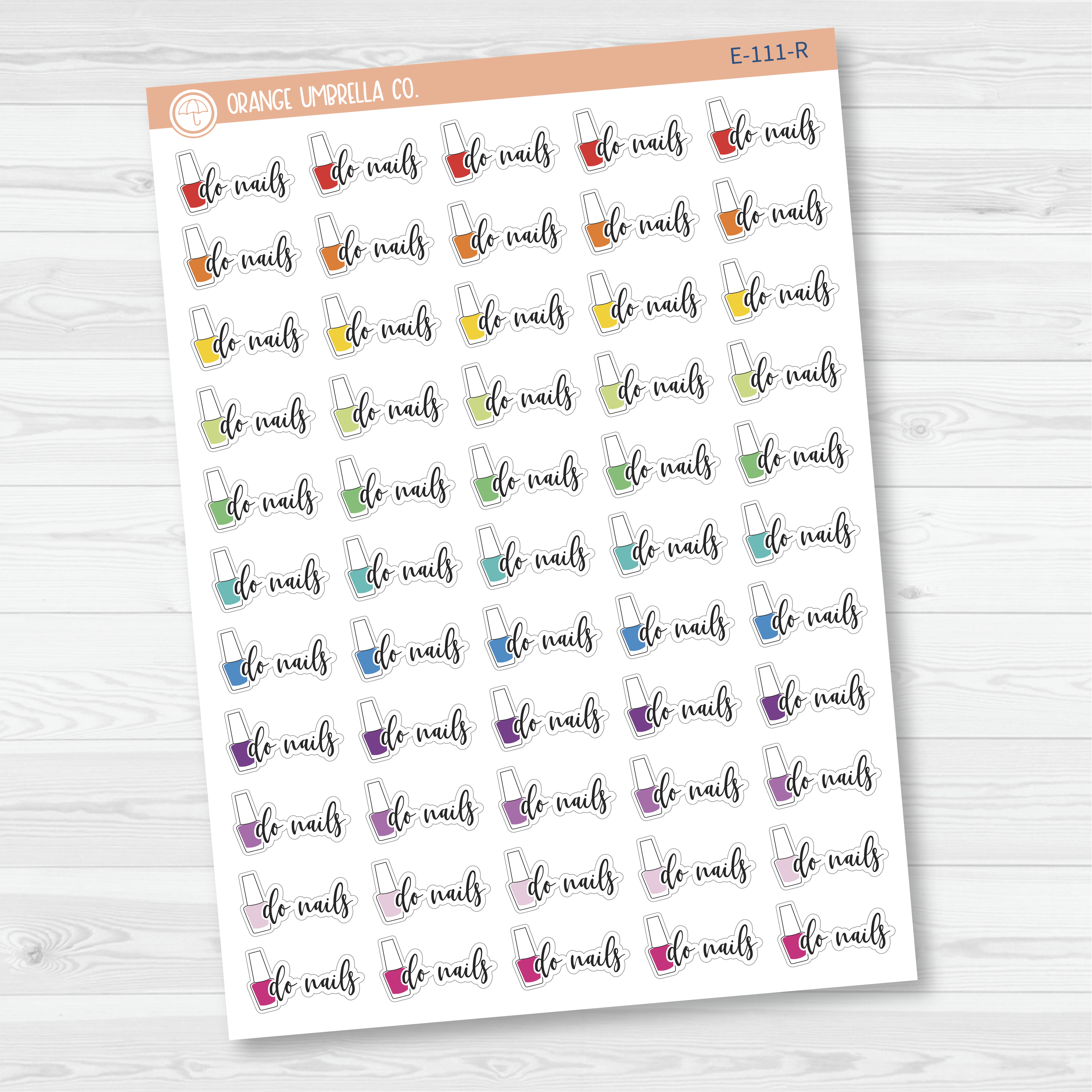 Do Nails Icon Script Planner Stickers | F2 | E-111