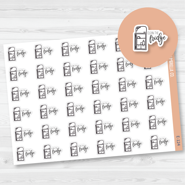 Clean The Fridge Icon Script Planner Stickers | F2 |  E-124