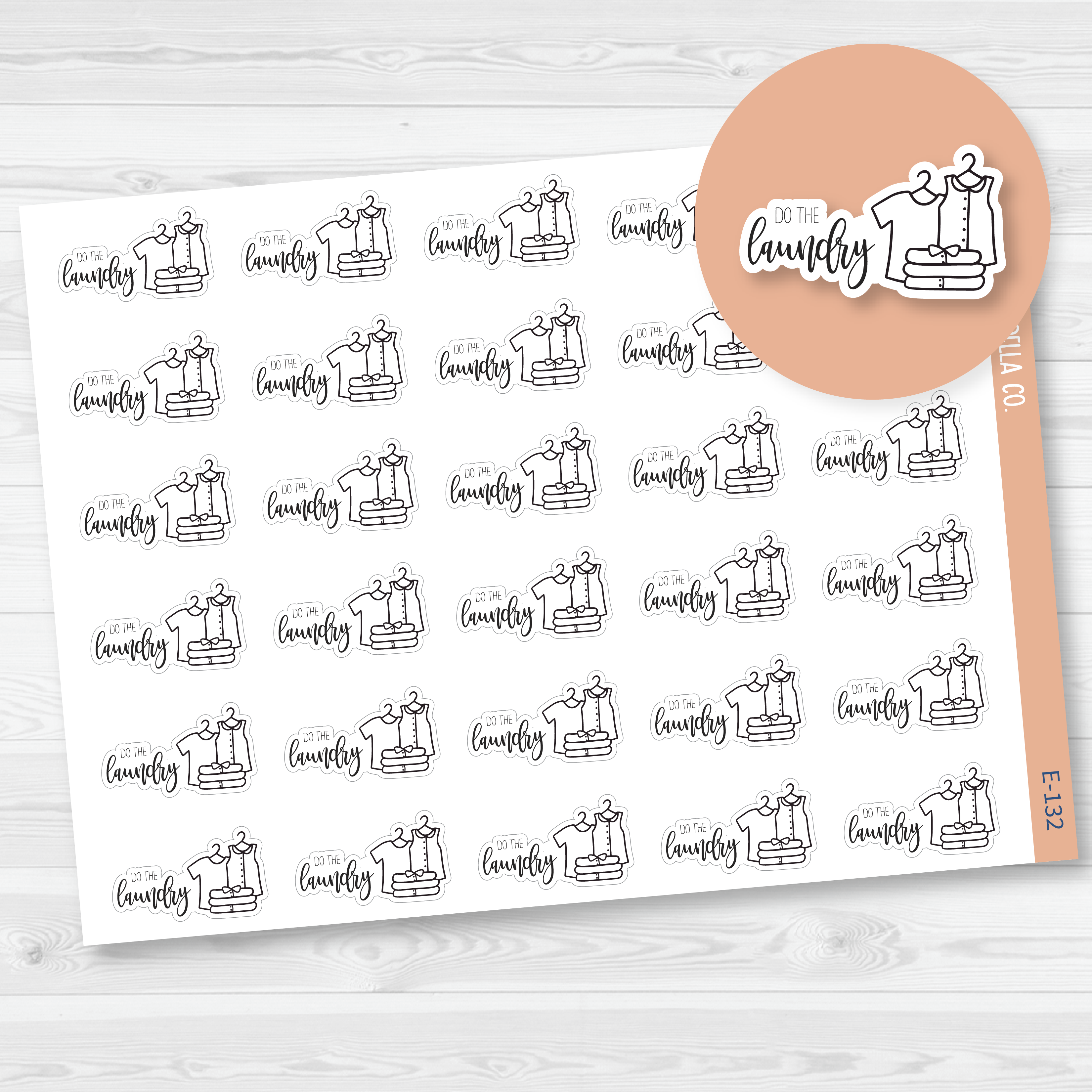 Do The Laundry Icon Script Planner Stickers | FC10 | E-132