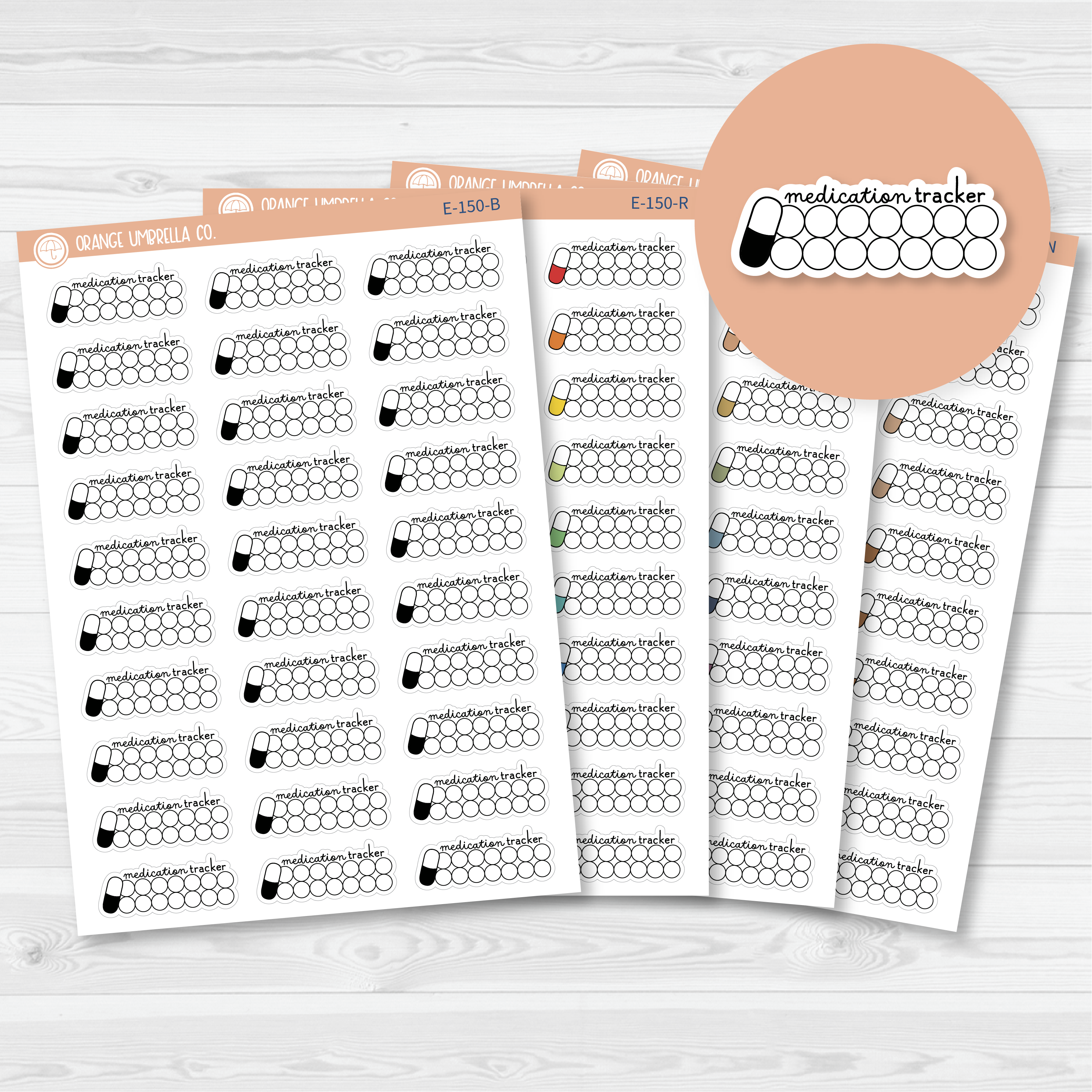 Medication AM/PM Icon Tracker Planner Stickers | E-150