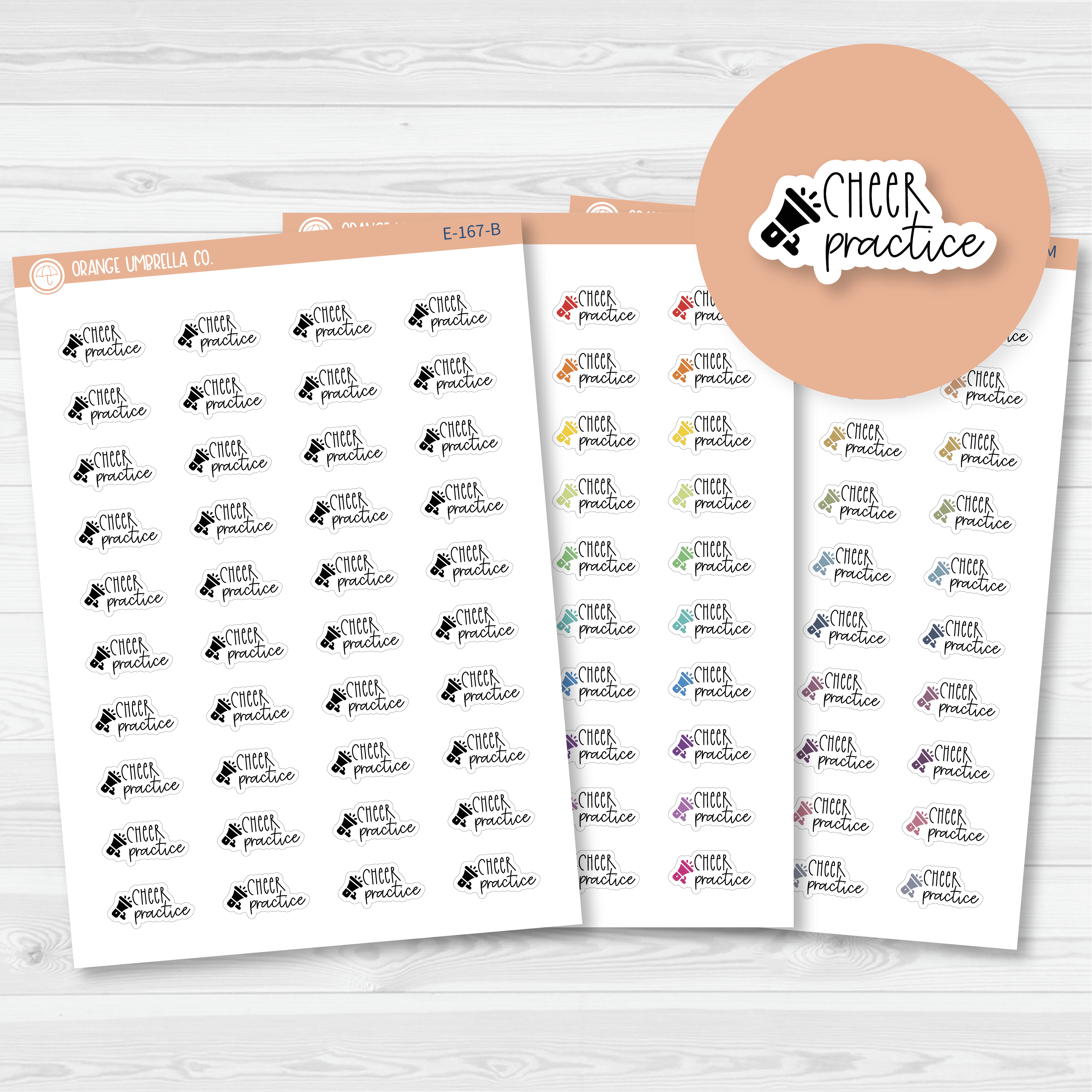 Cheer/Cheerleading Practice Icon Script Planner Stickers | FC12 | E-167