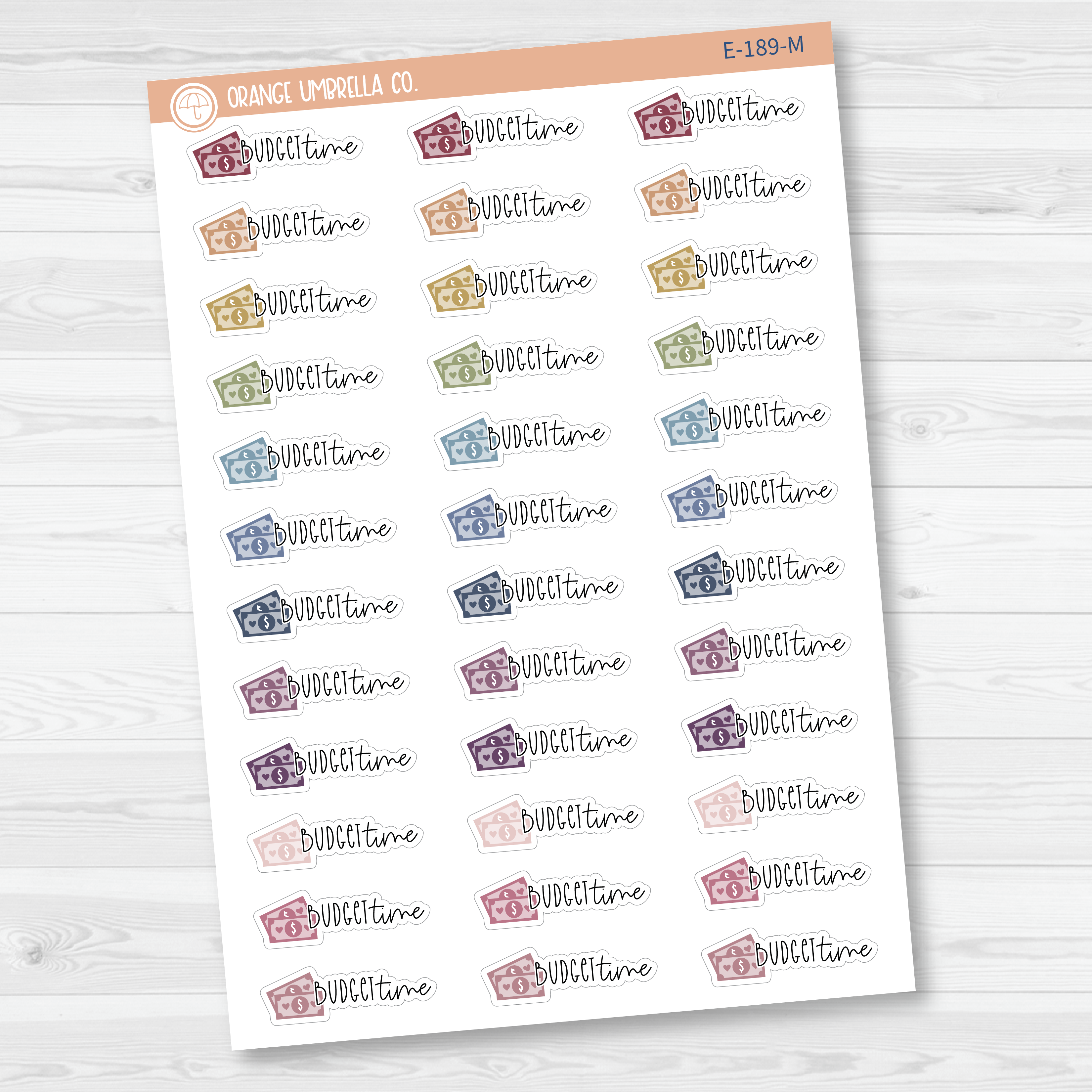 Budget Time Money Icon Script Planner Stickers | FC12 | E-189