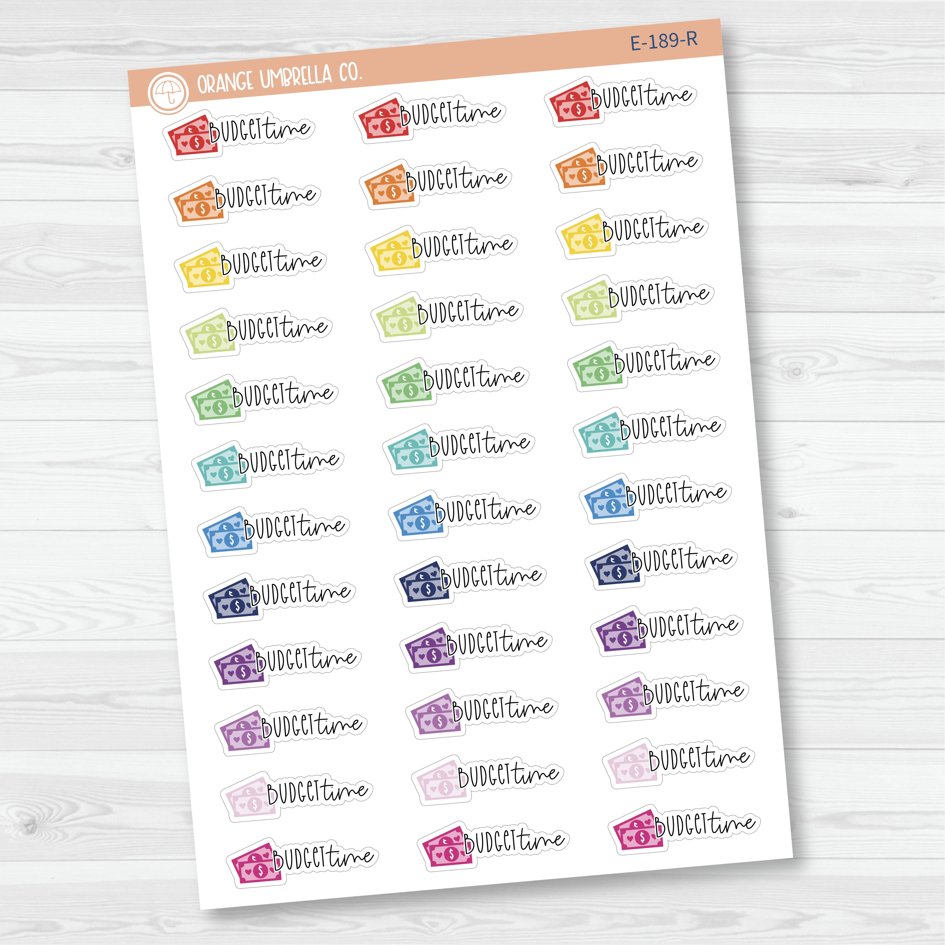 Budget Time Money Icon Script Planner Stickers | FC12 | E-189