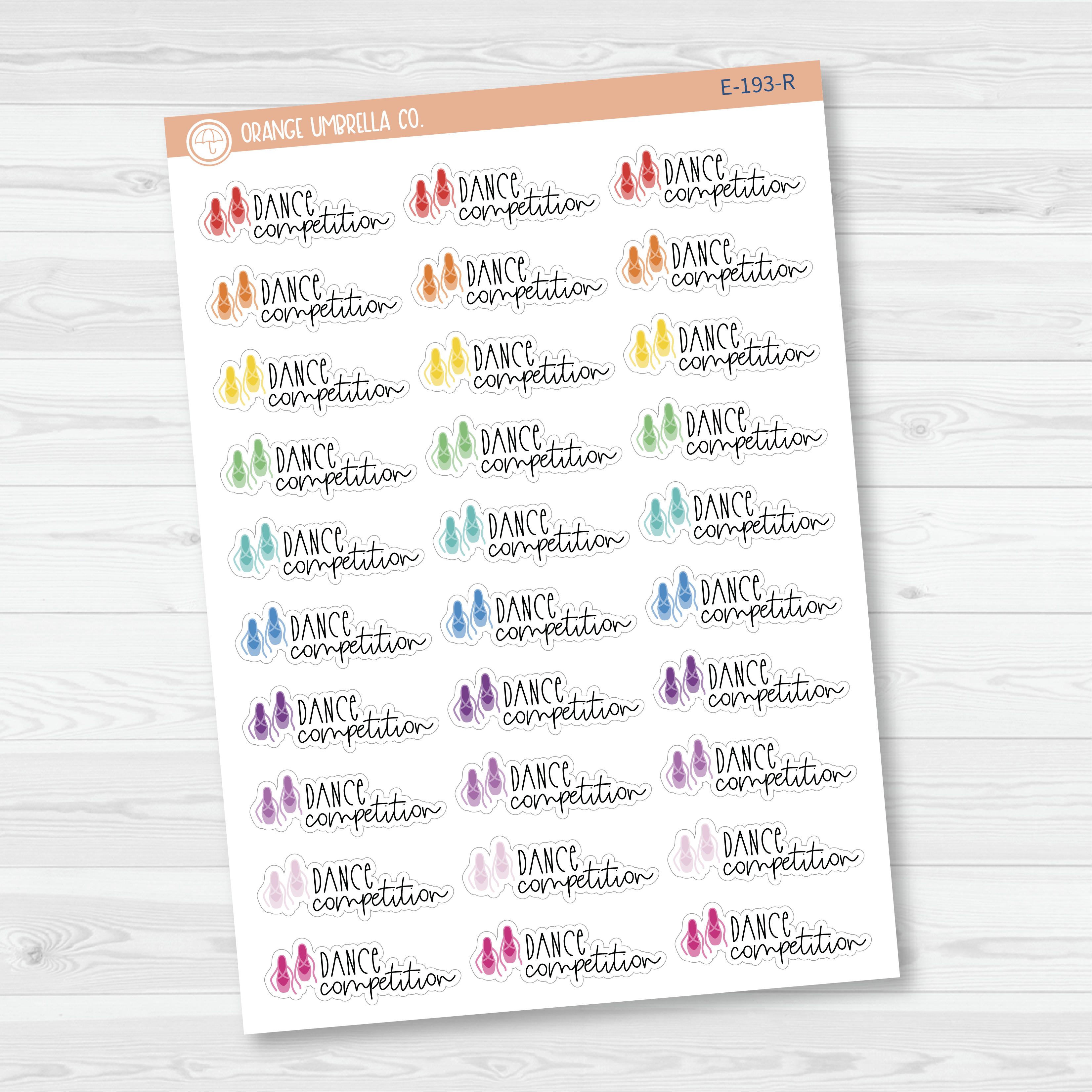 Dance Competition Icon Script Planner Stickers | FC12 | E-193