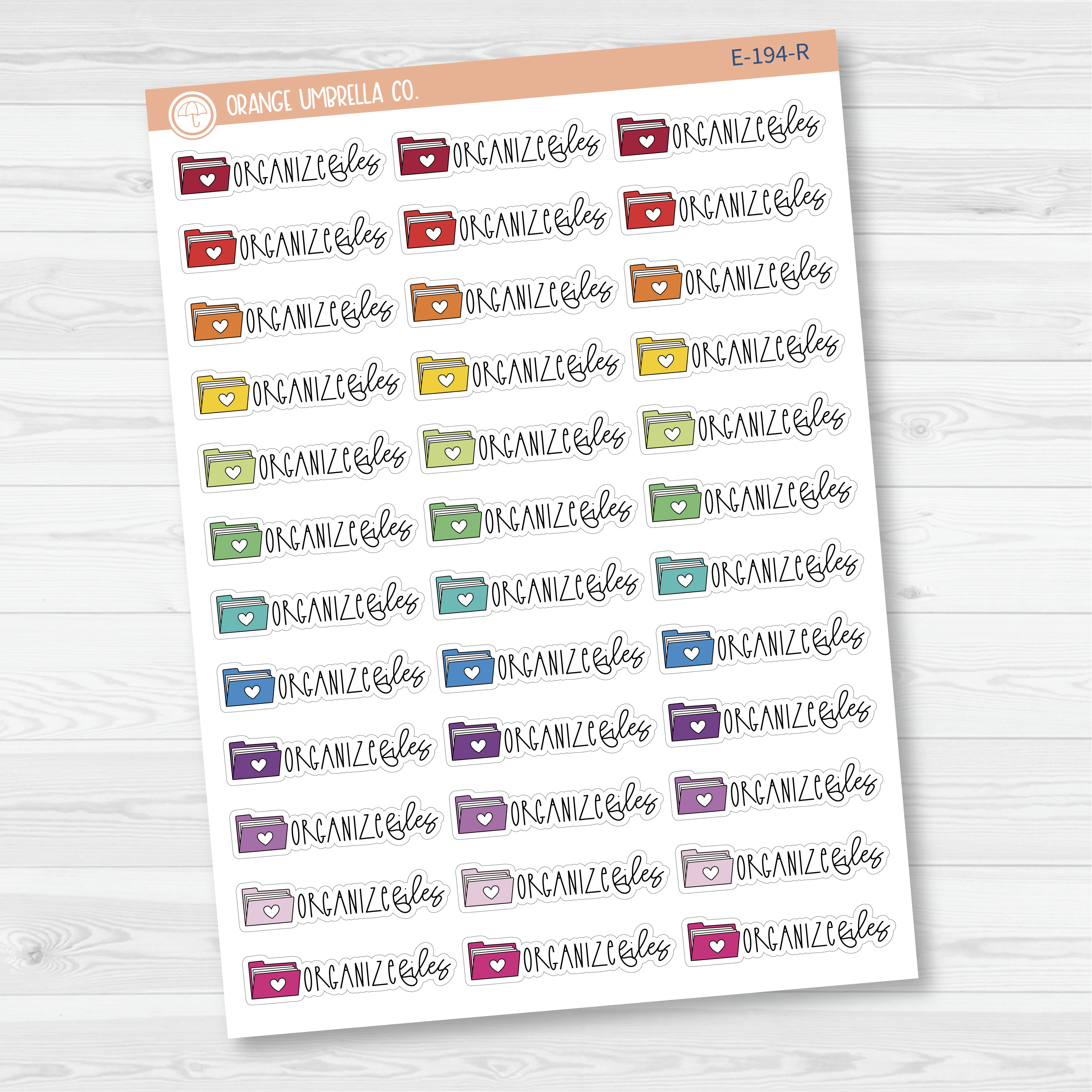 File Folder Organize Icon Script Planner Stickers | FC12 | E-194
