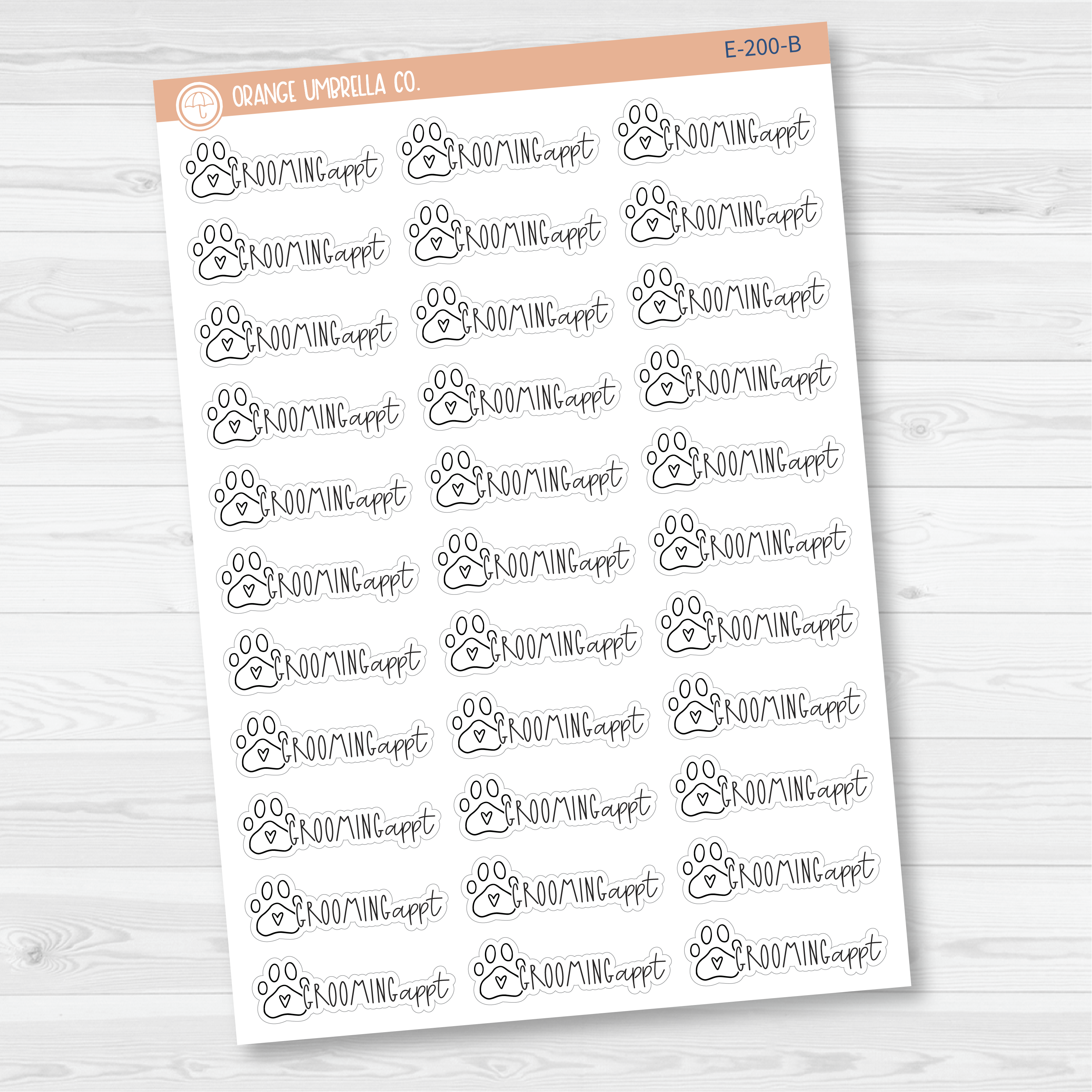 Grooming Appointment Icon Script Planner Stickers | FC12 | E-200