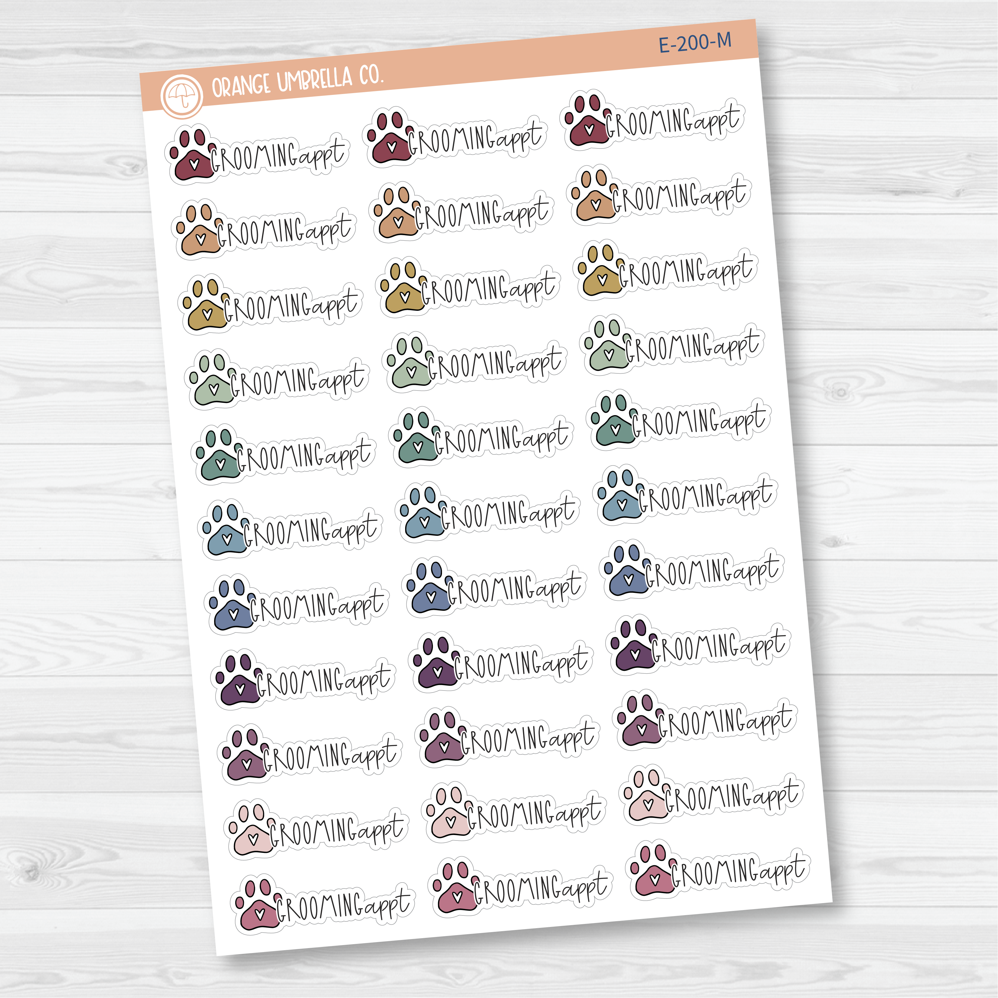 Grooming Appointment Icon Script Planner Stickers | FC12 | E-200