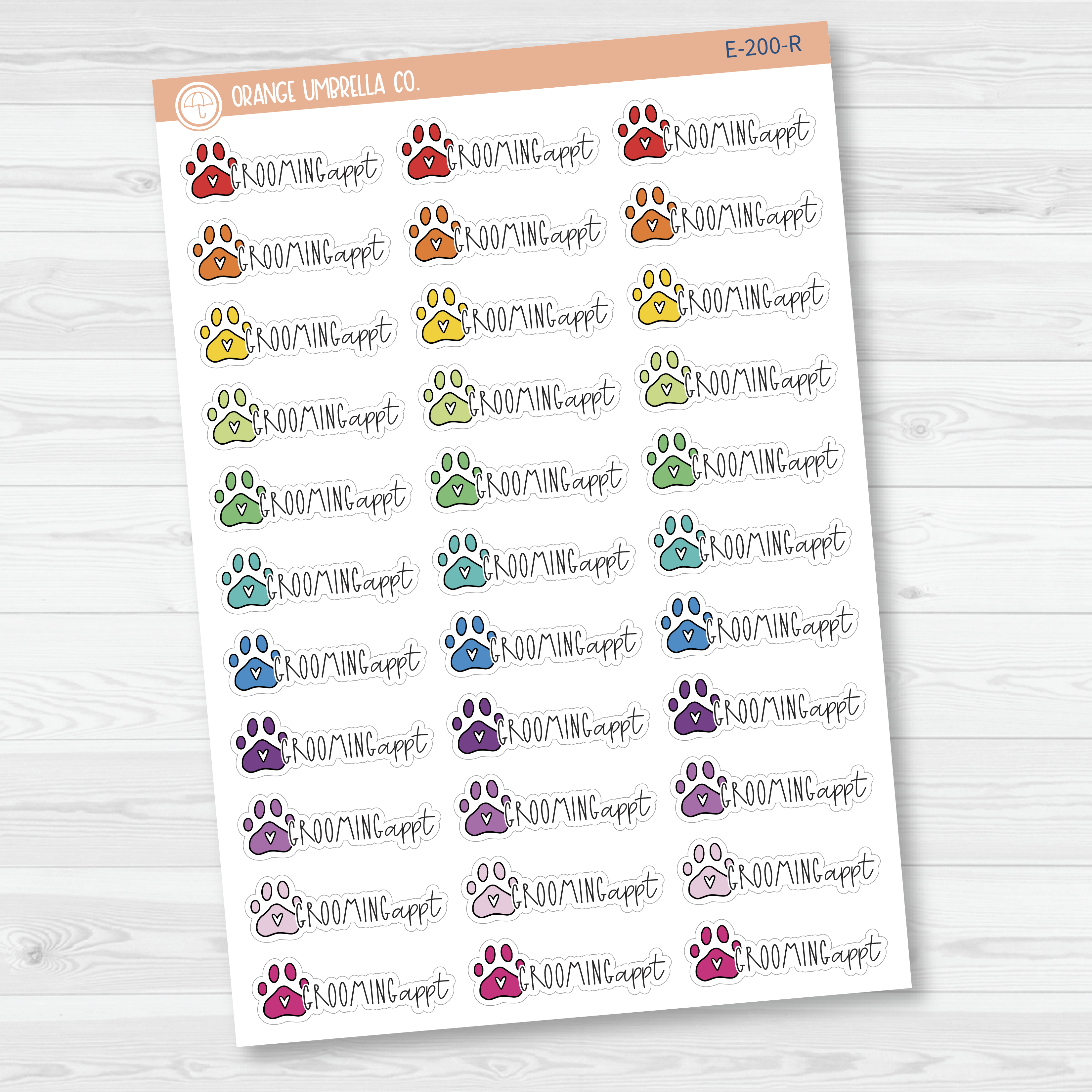 Grooming Appointment Icon Script Planner Stickers | FC12 | E-200