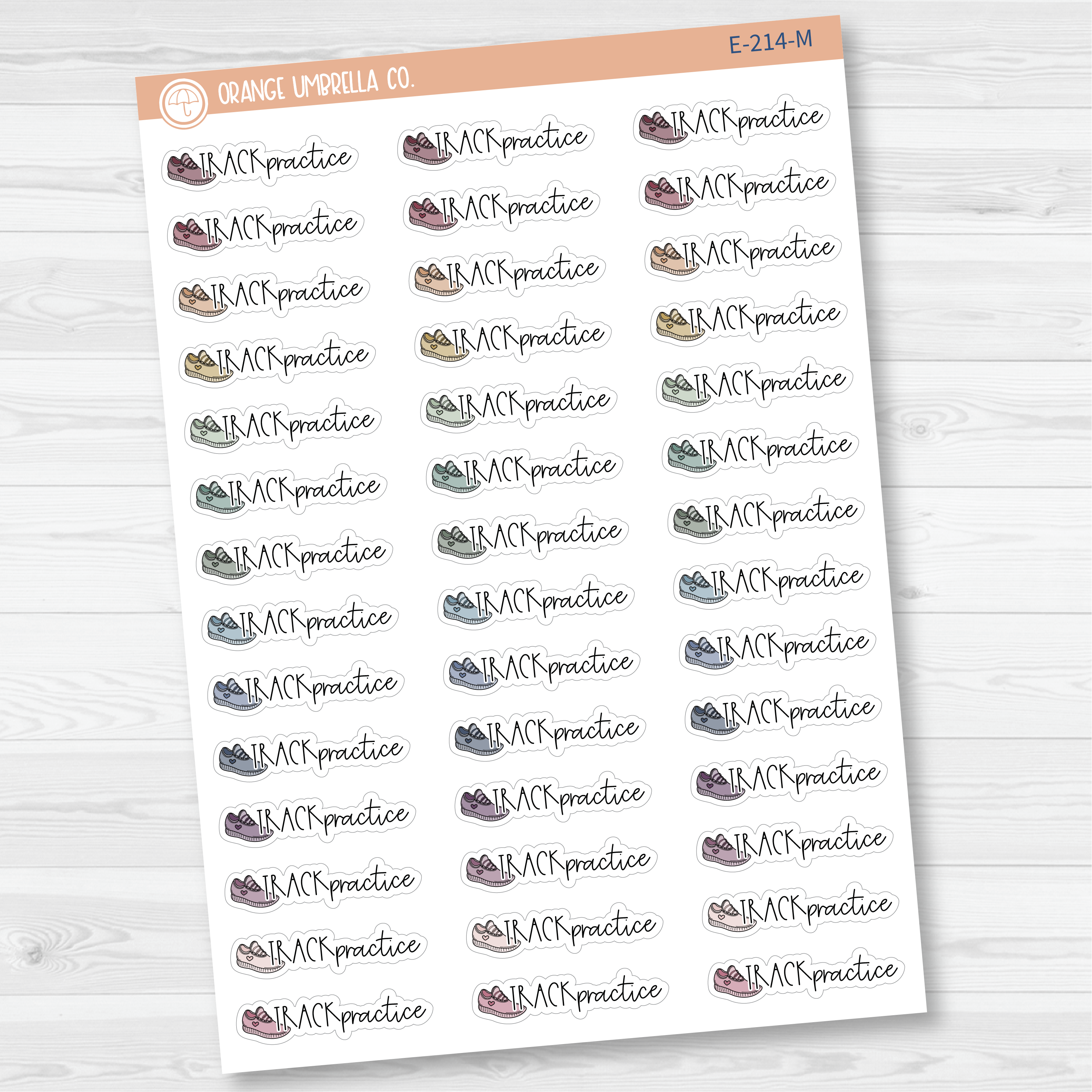 Track Practice Icon Script Planner Stickers | FC12 | E-214