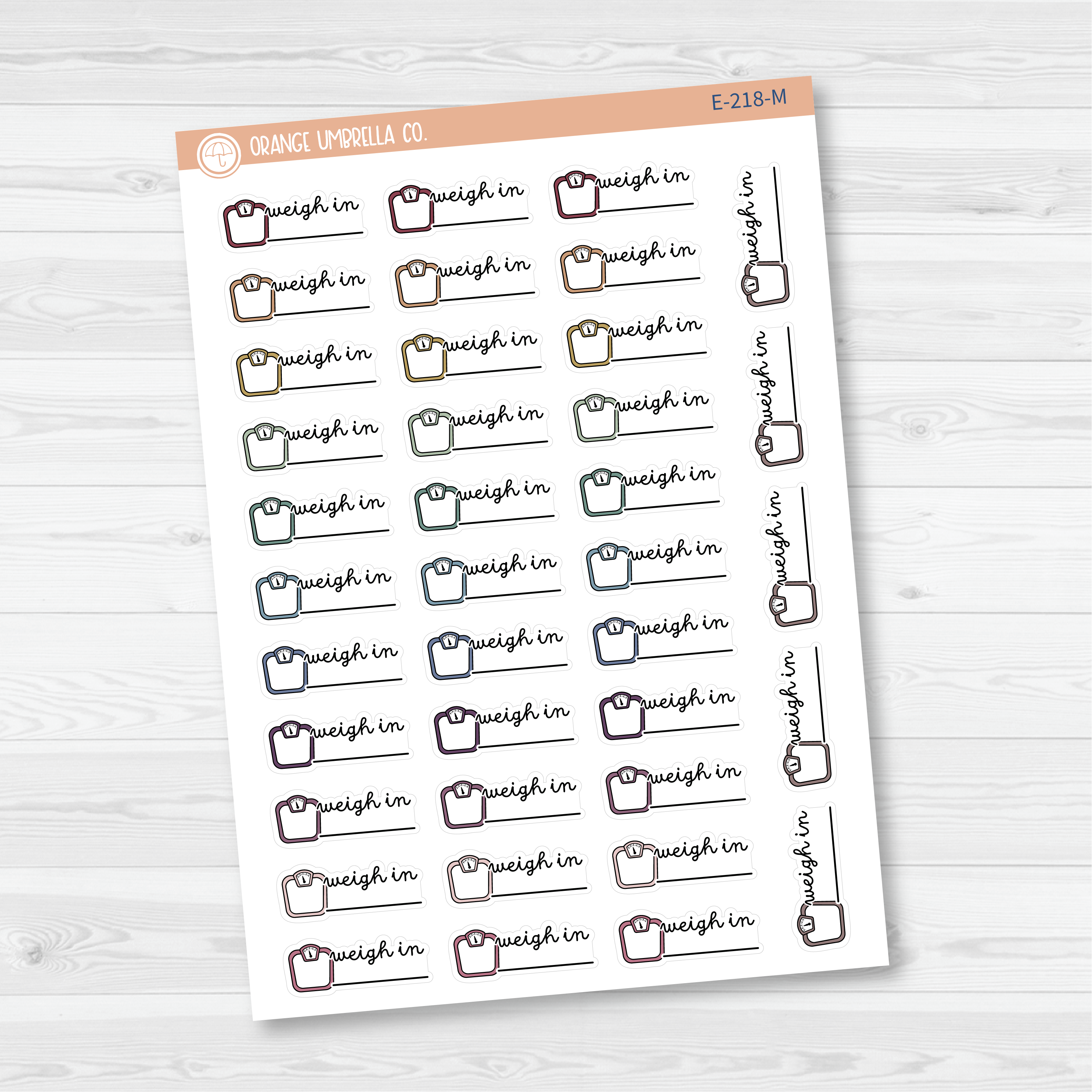 Weigh-In Scale Icon Planner Stickers | E-218