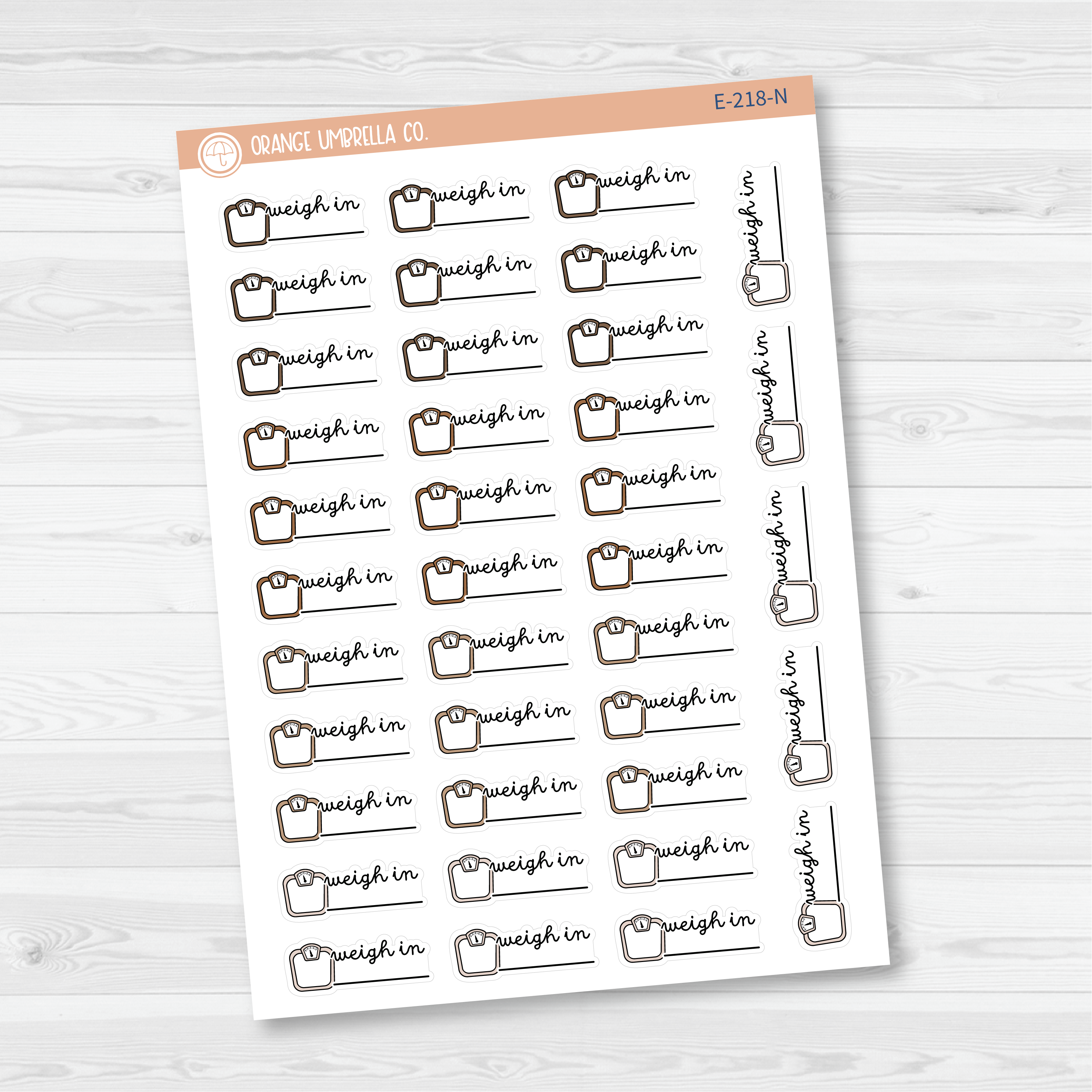 Weigh-In Scale Icon Planner Stickers | E-218