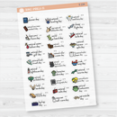 August Wacky Holidays Mini Script Planner Stickers | F16 | E-234