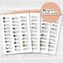 August Wacky Holidays Mini Script Planner Stickers | F16 | E-234