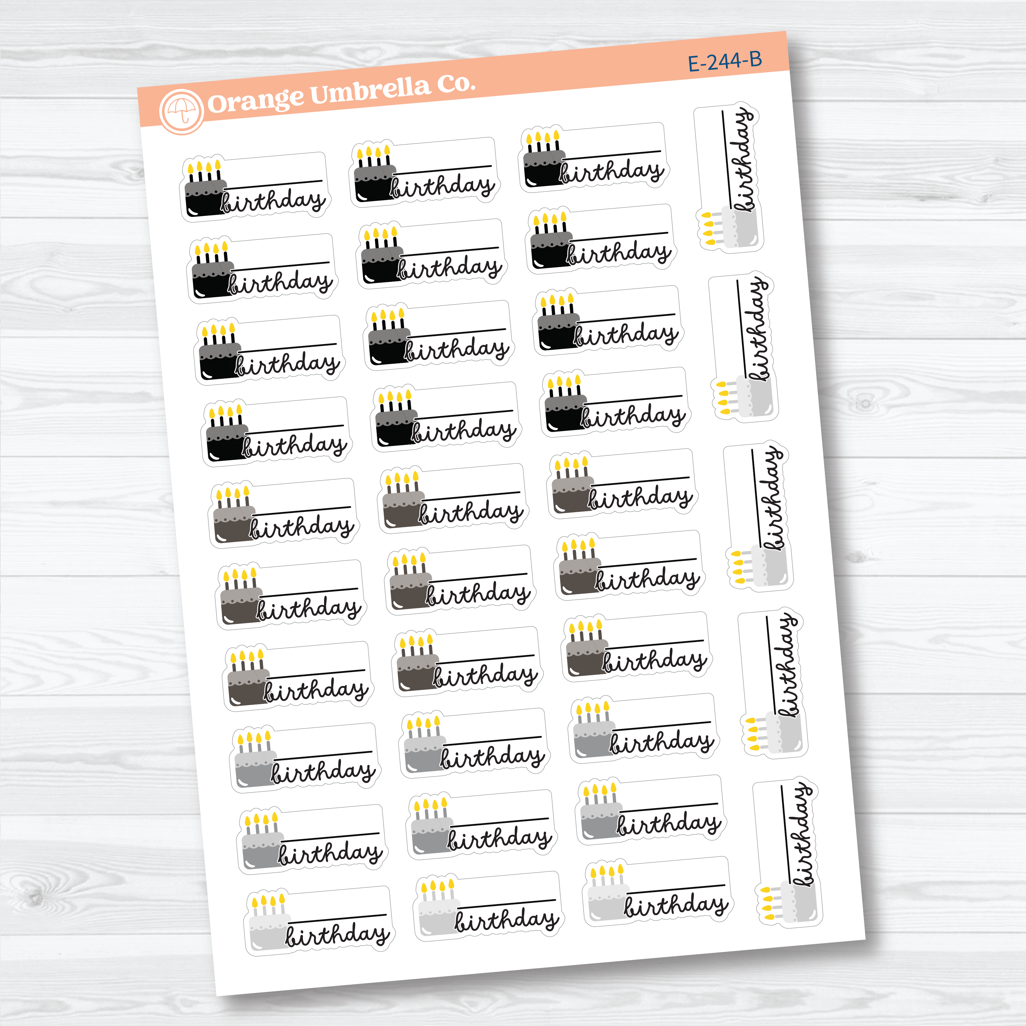 Birthday Fill-In Stickers | Cake Candle Event Labels for Planners | F16 | E-244