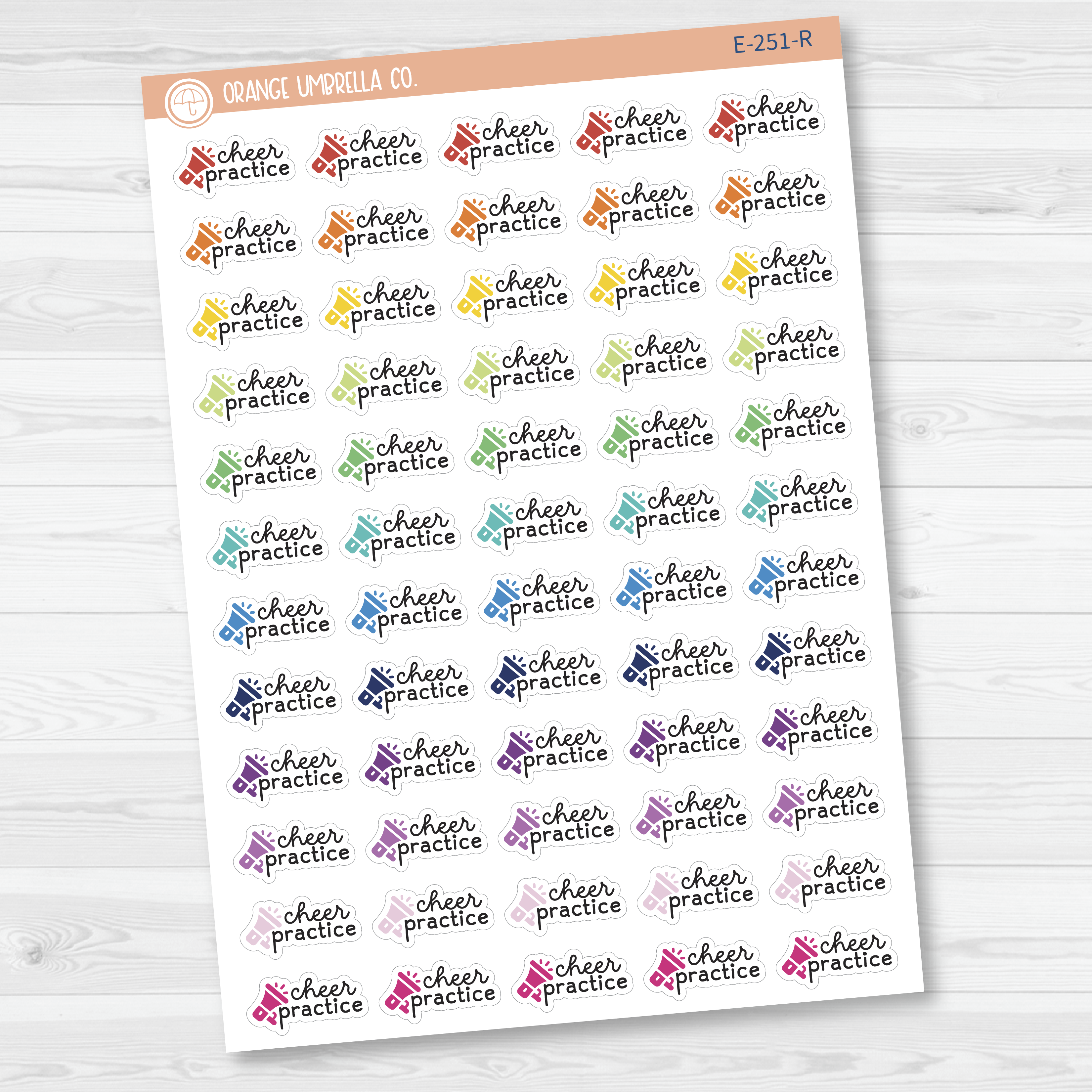 Cheer Practice Event Megaphone Icon Script Planner Stickers | F16 | E-251