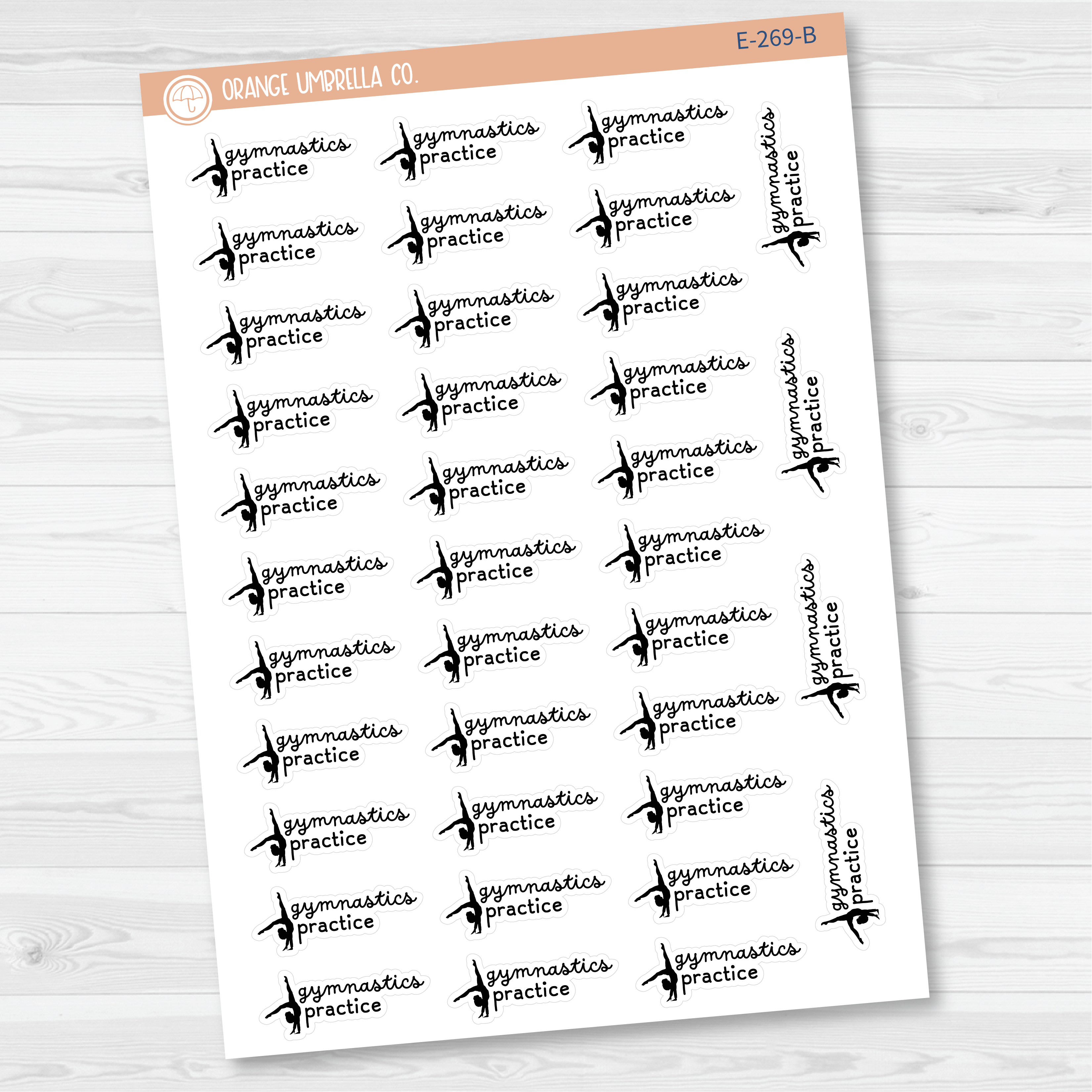 Gymnastics Practice Icon Event Script Planner Stickers | F16 | E-269