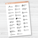 Doodle Holidays | Mini Icon & Script Planner Stickers July-December | F16 | E-280