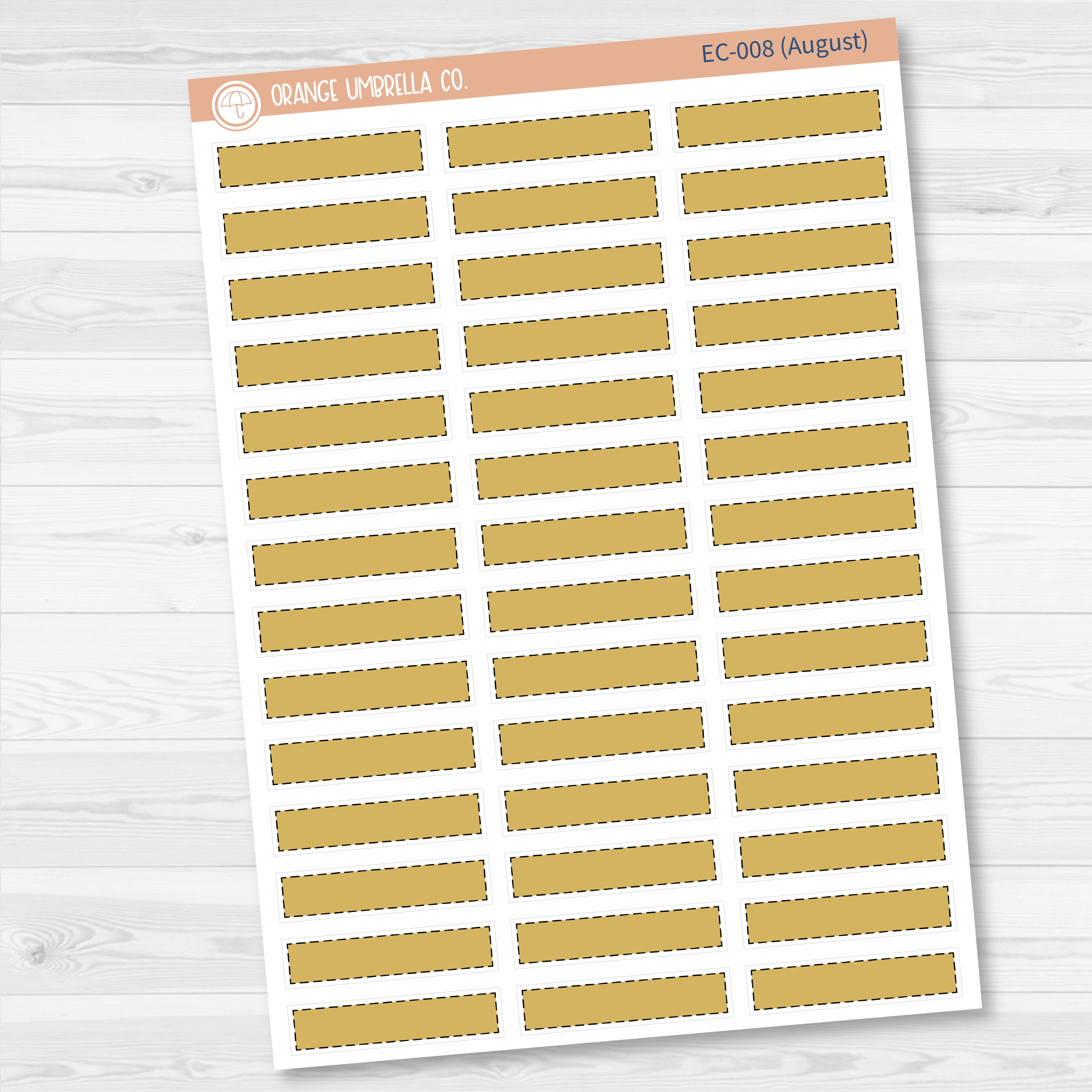 CLEARANCE | Stitched Skinny Label Planner Stickers | EC Palette July to December | EC-007-012