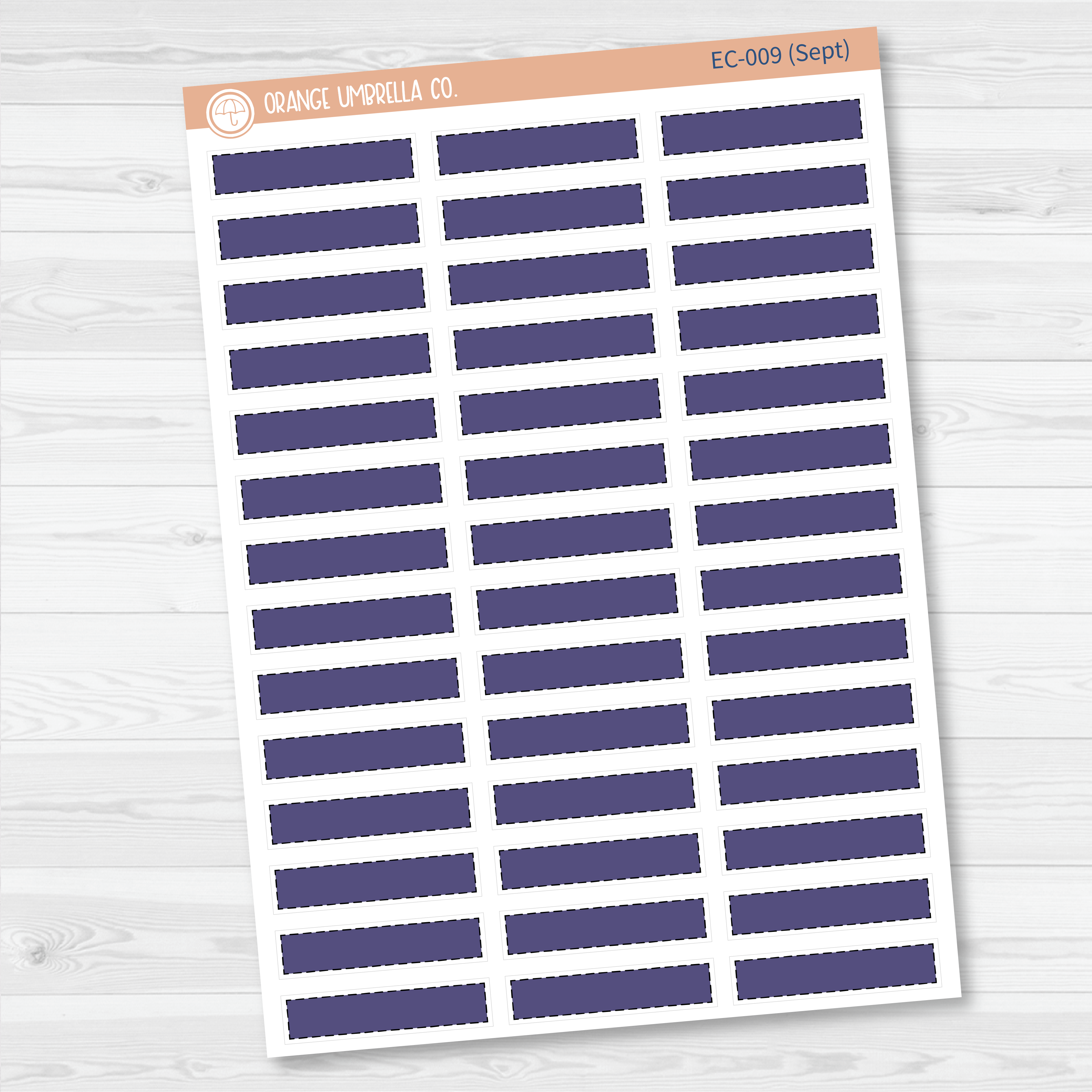 CLEARANCE | Stitched Skinny Label Planner Stickers | EC Palette July to December | EC-007-012
