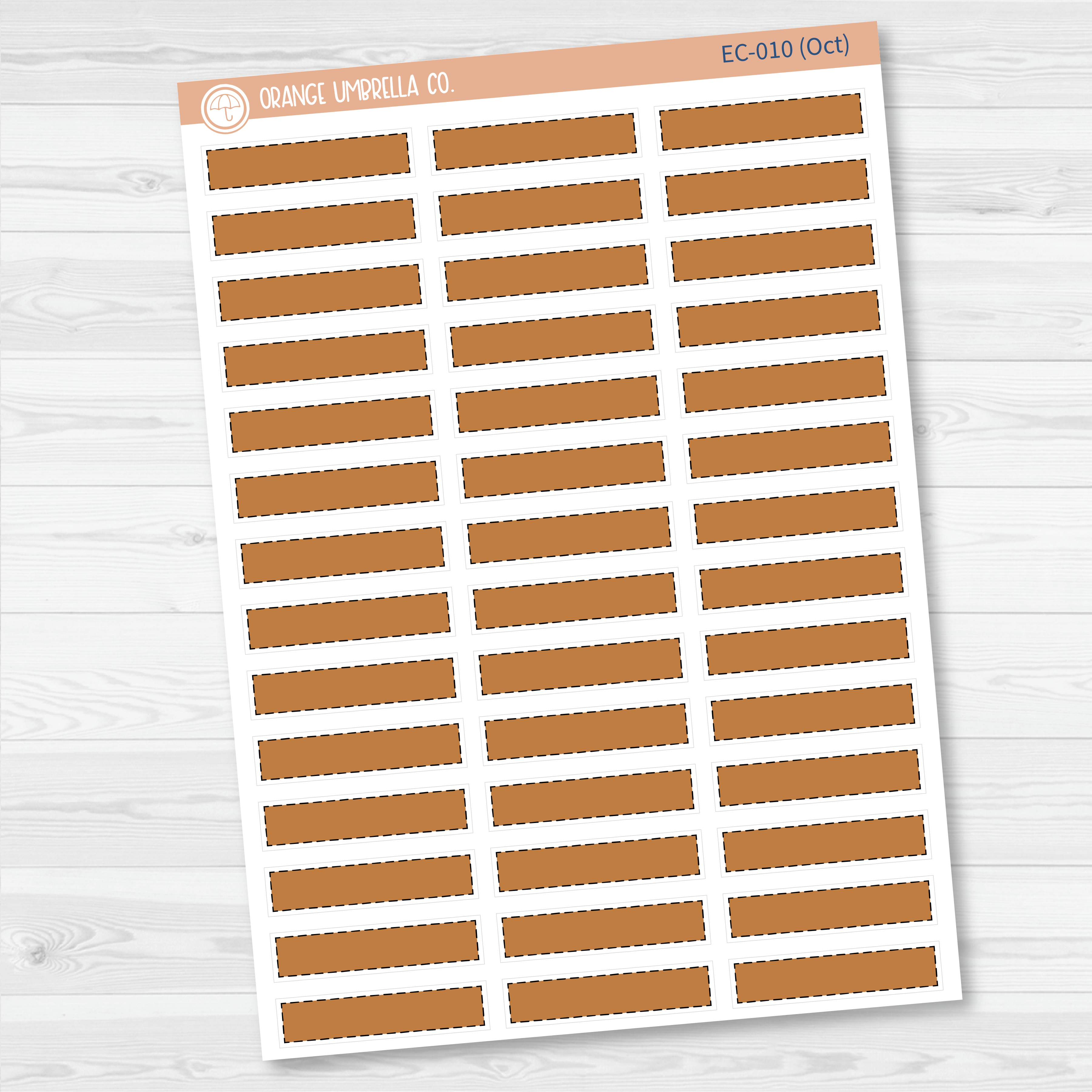 CLEARANCE | Stitched Skinny Label Planner Stickers | EC Palette July to December | EC-007-012