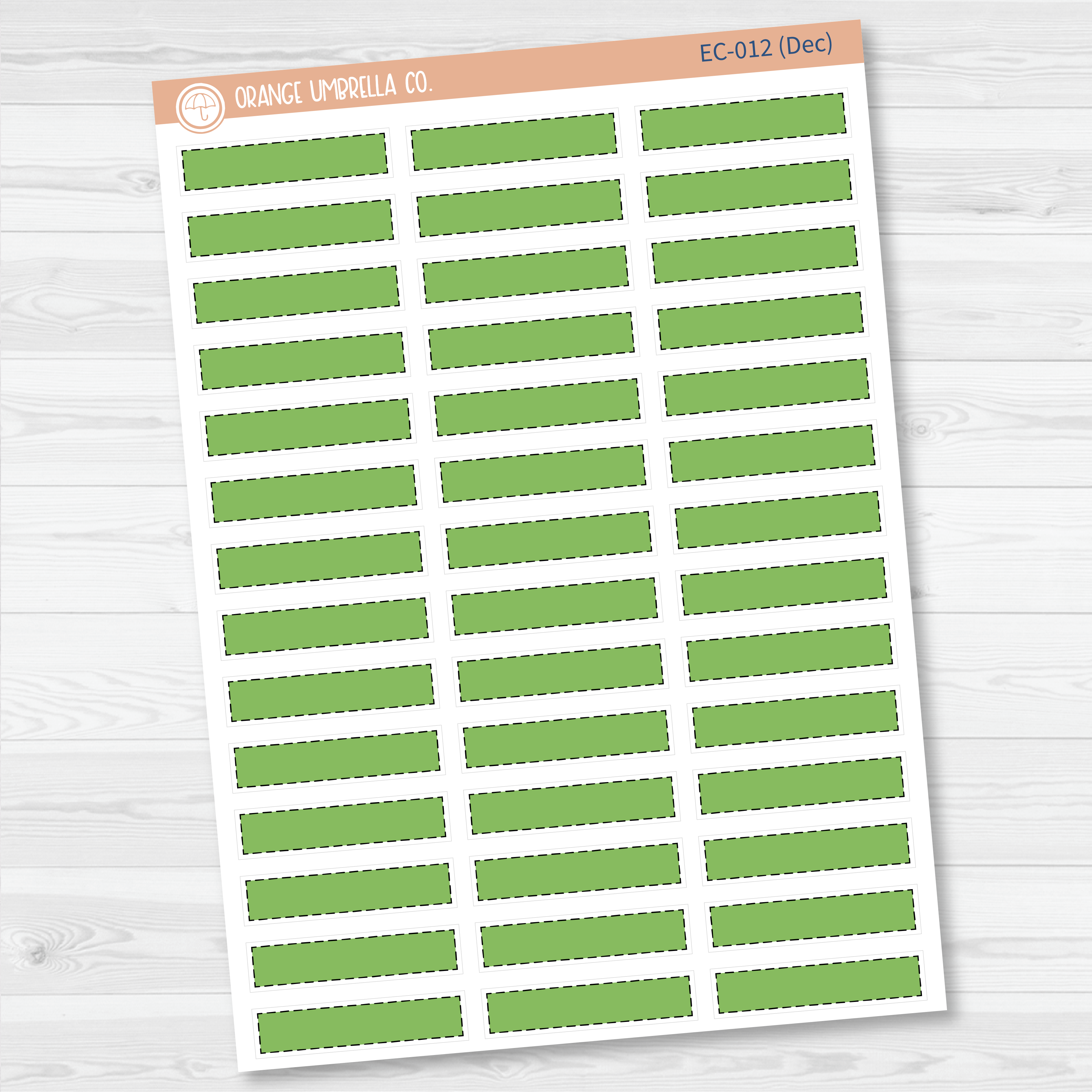 CLEARANCE | Stitched Skinny Label Planner Stickers | EC Palette July to December | EC-007-012