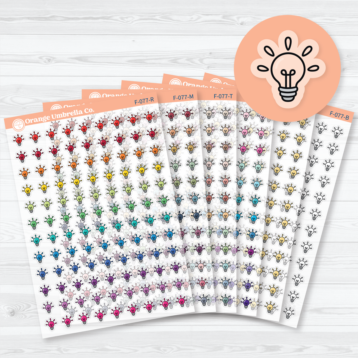 Truth or Understanding Light Bulb Icons | Clear Matte Faith Inductive Bible Study Planner Stickers | F-077-CM