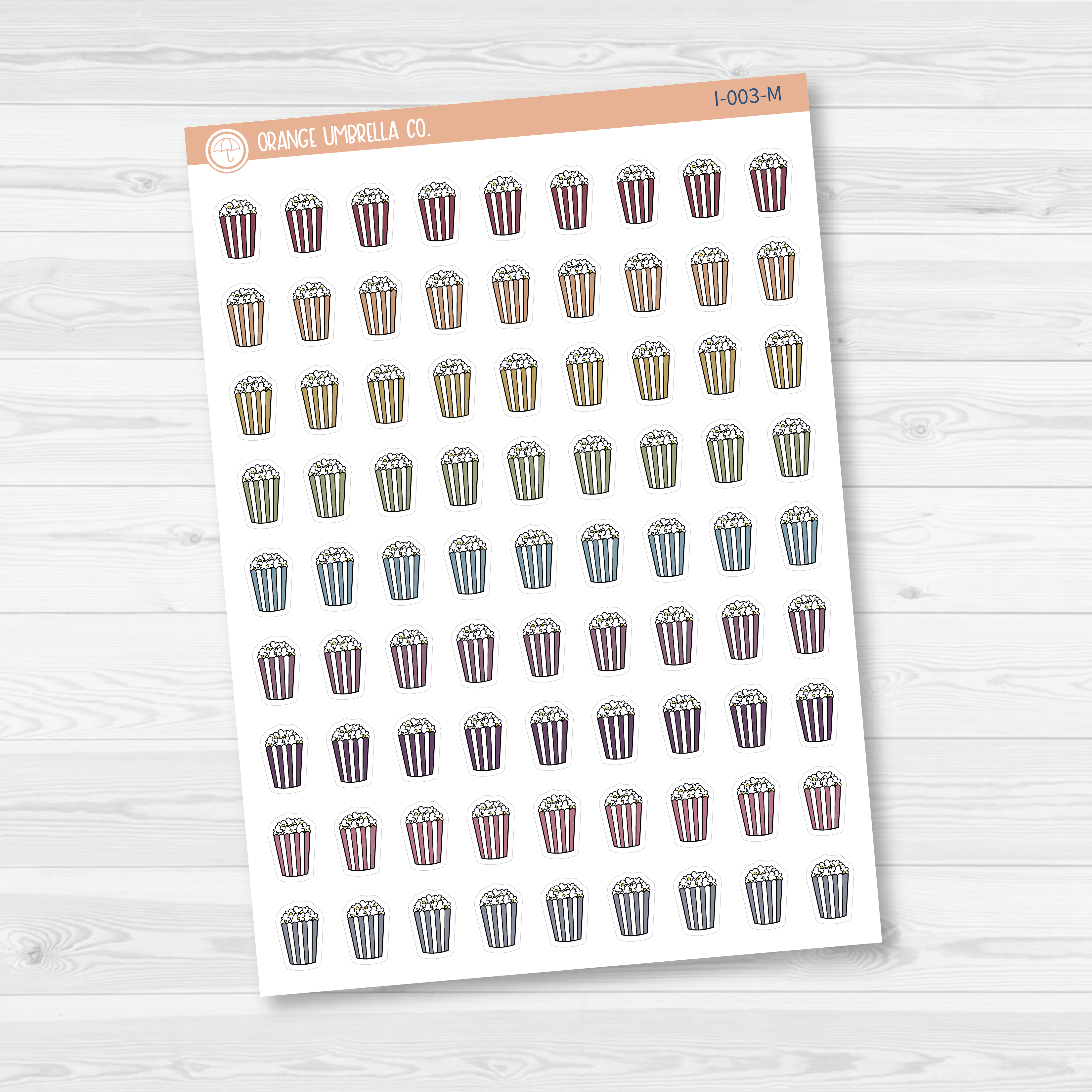 Popcorn Movie Night Icon Planner Stickers | I-003