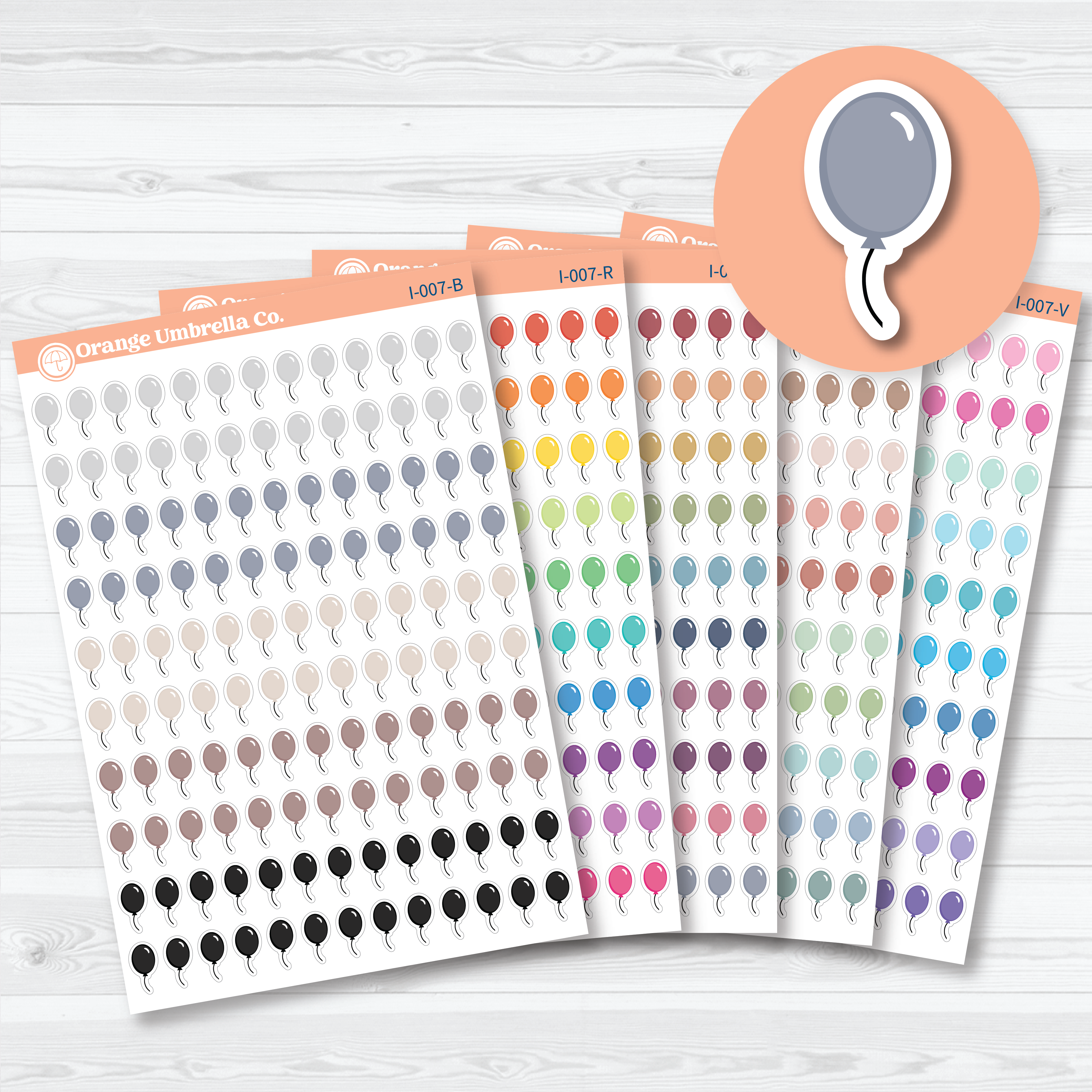 Mini Balloons Icon Planner Stickers | I-007