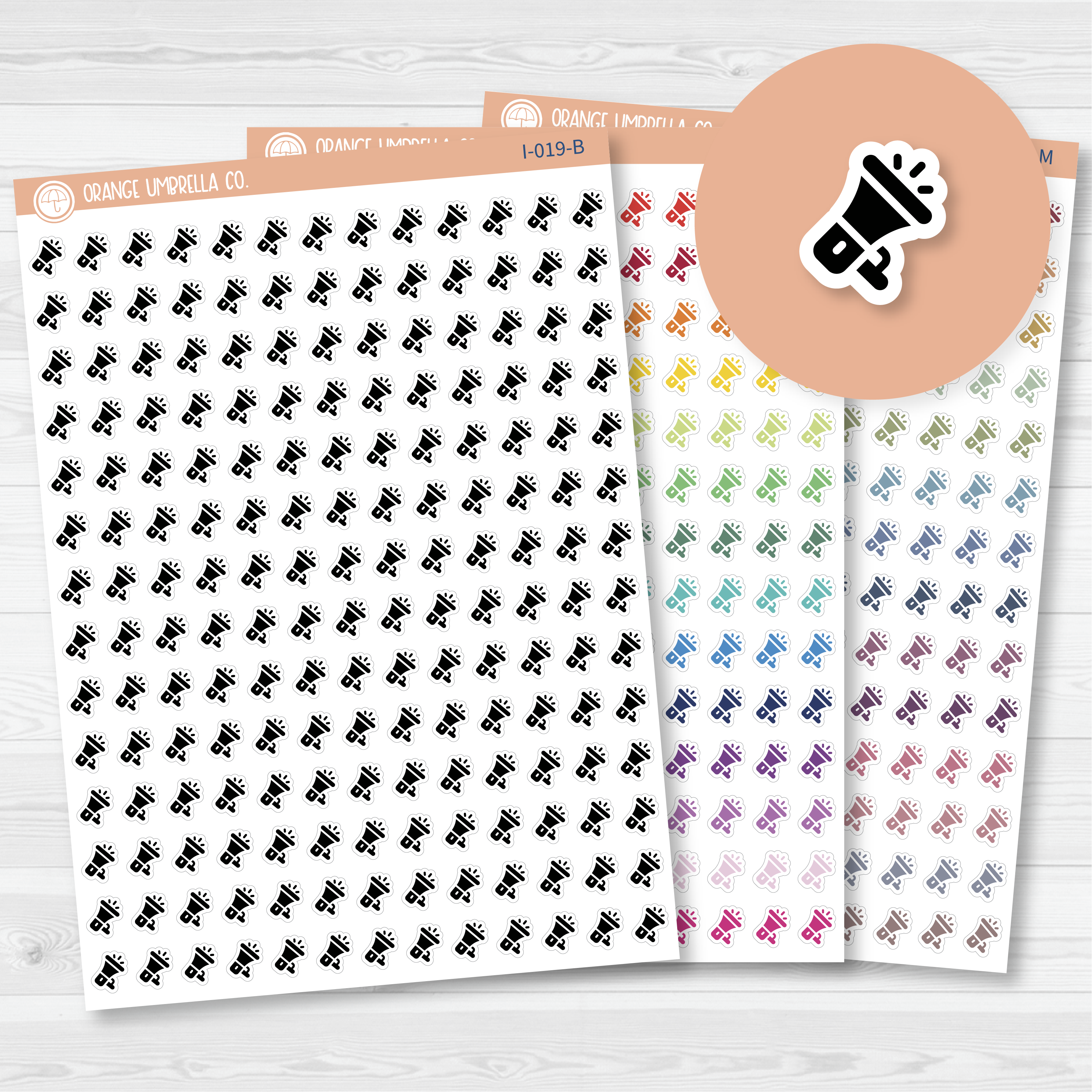 Cheer/Cheerleading Megaphone Icon Planner Stickers | I-019
