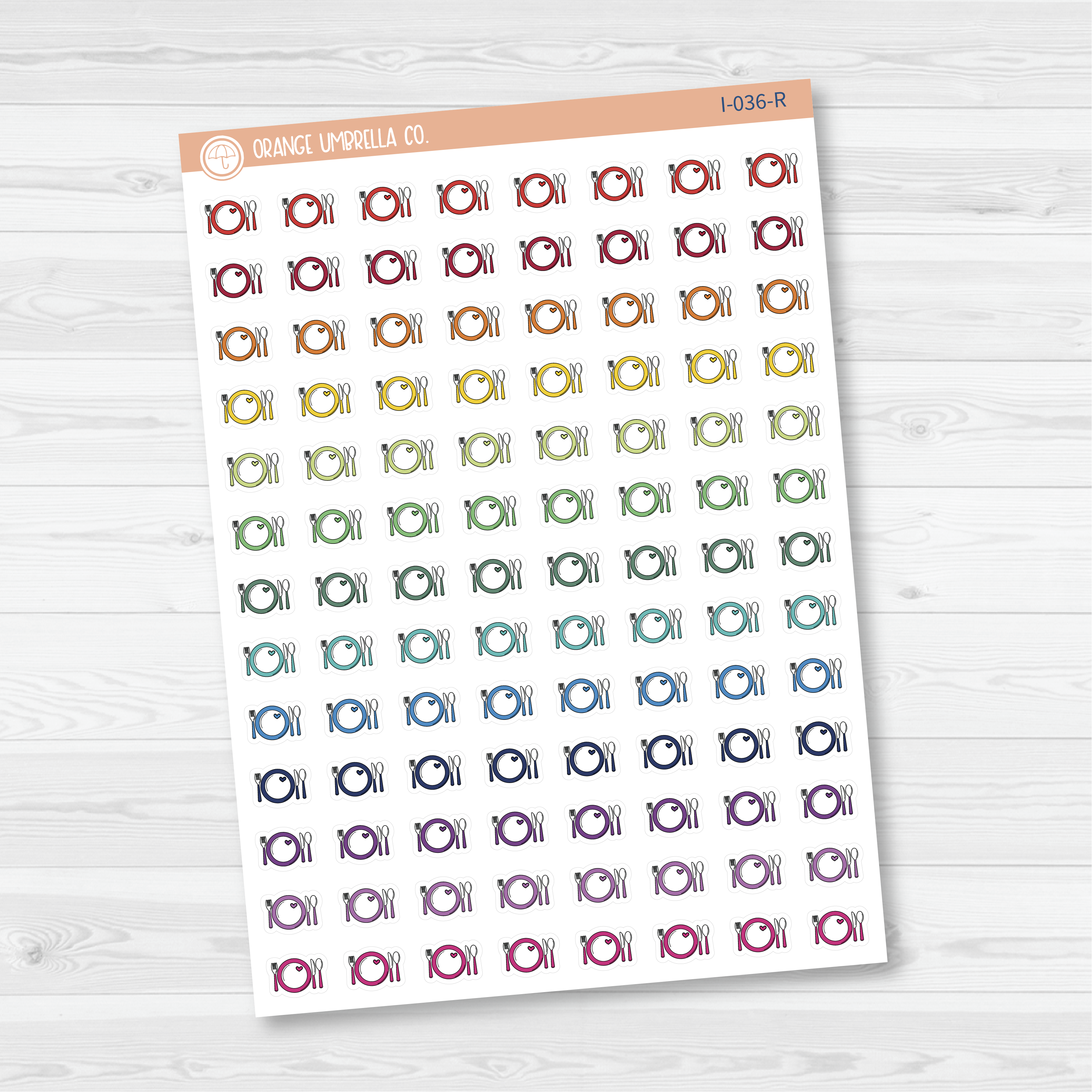 Plate Icon Planner Stickers | I-036