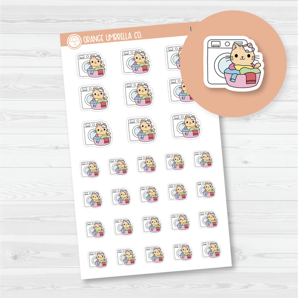 Spazz Cat Laundry Icon Planner Stickers | I-049