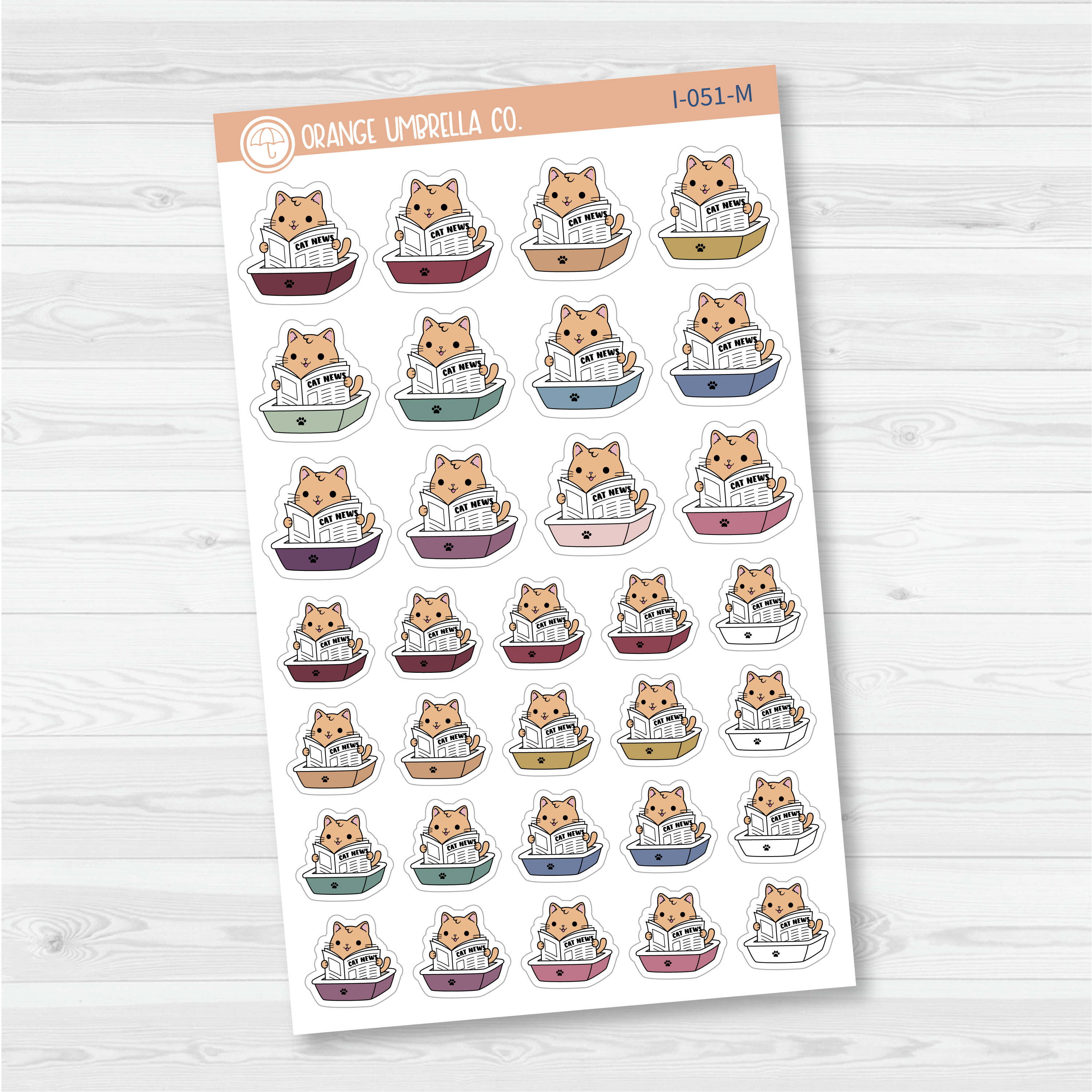 Spazz Cat Litterbox Icon Planner Stickers | I-051