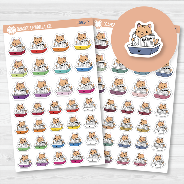 Spazz Cat Litterbox Icon Planner Stickers | I-051