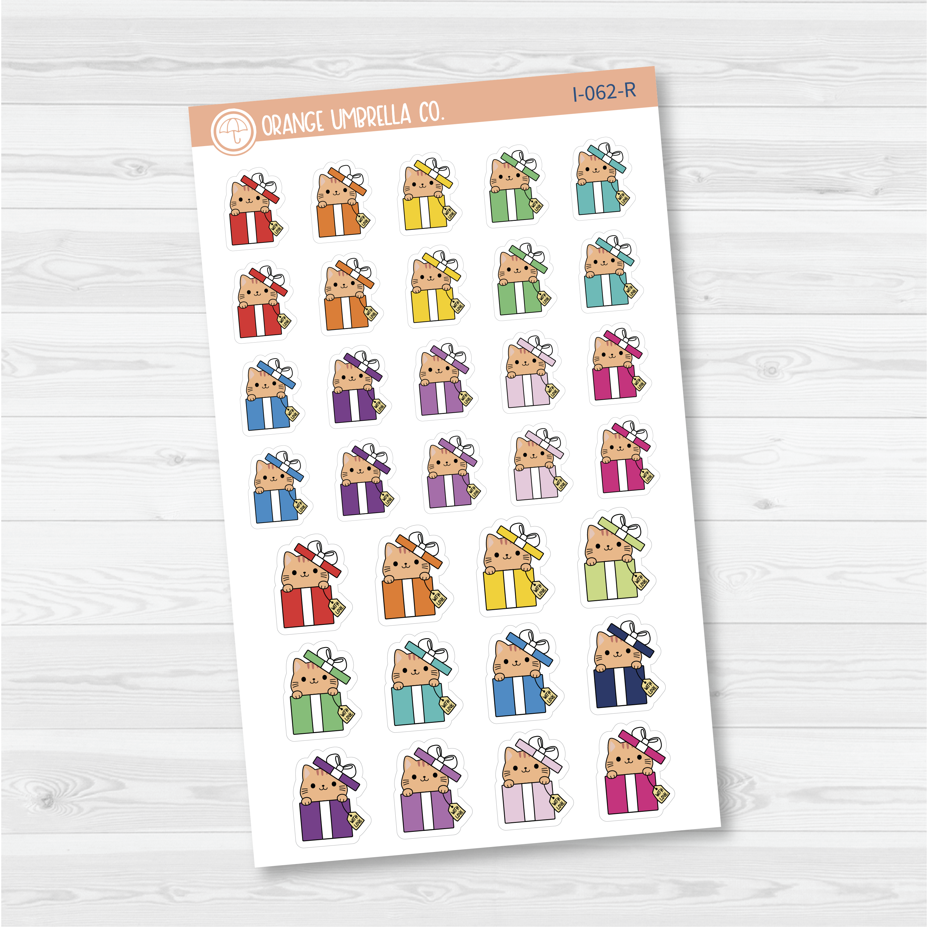 Spazz Cat Gift Icon Planner Stickers | I-062