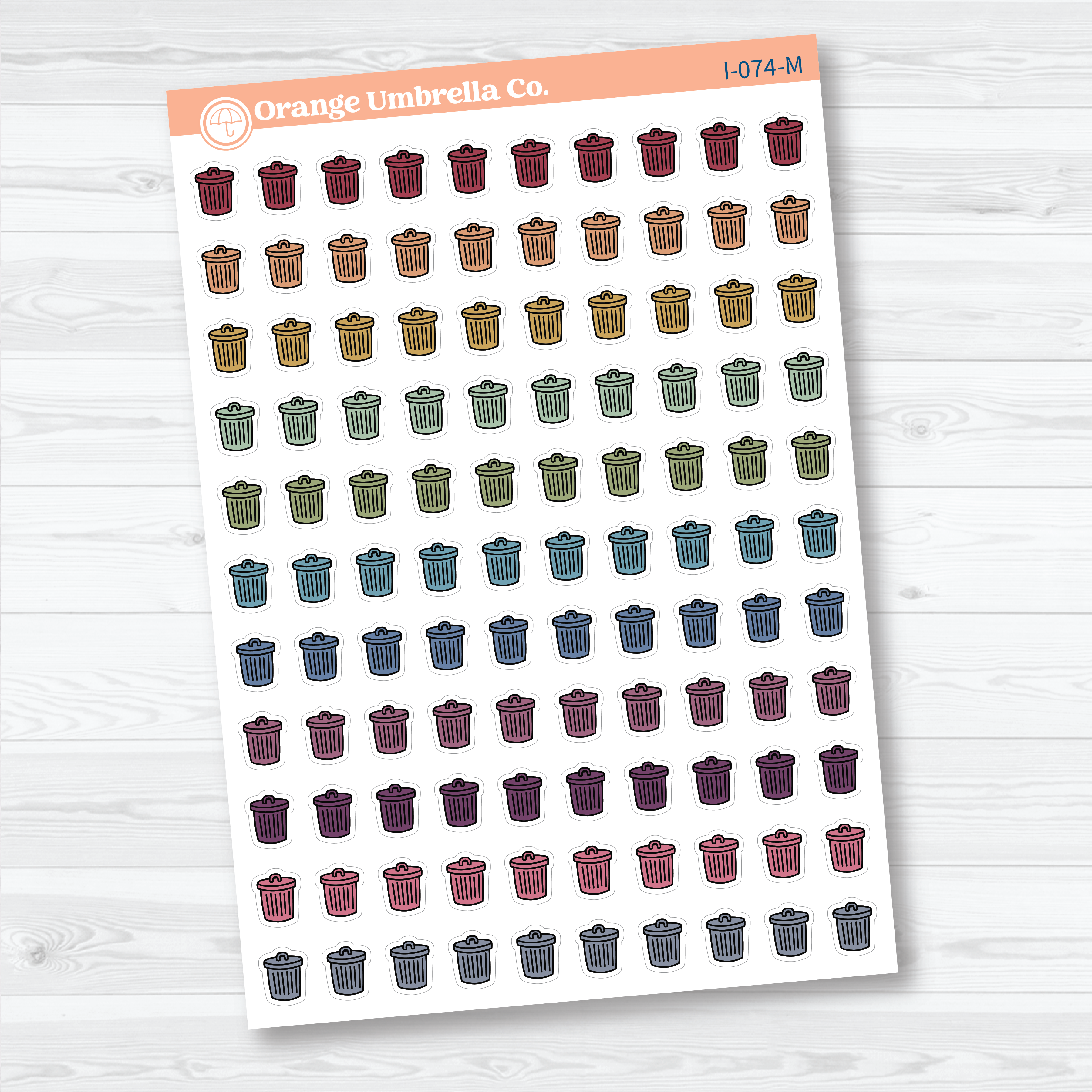 Hand Doodled Trash Day Icon Planner Stickers | I-074