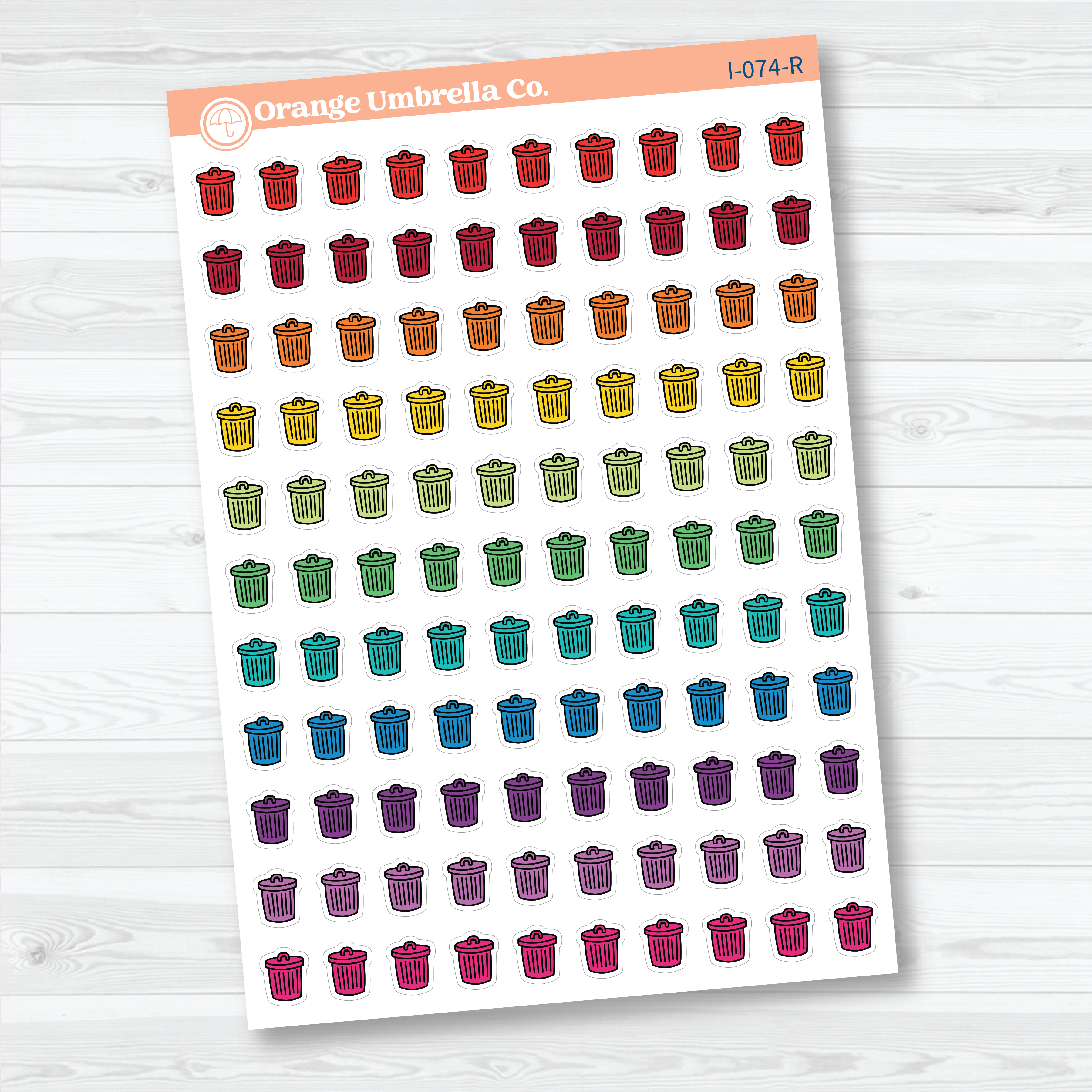 Hand Doodled Trash Day Icon Planner Stickers | I-074