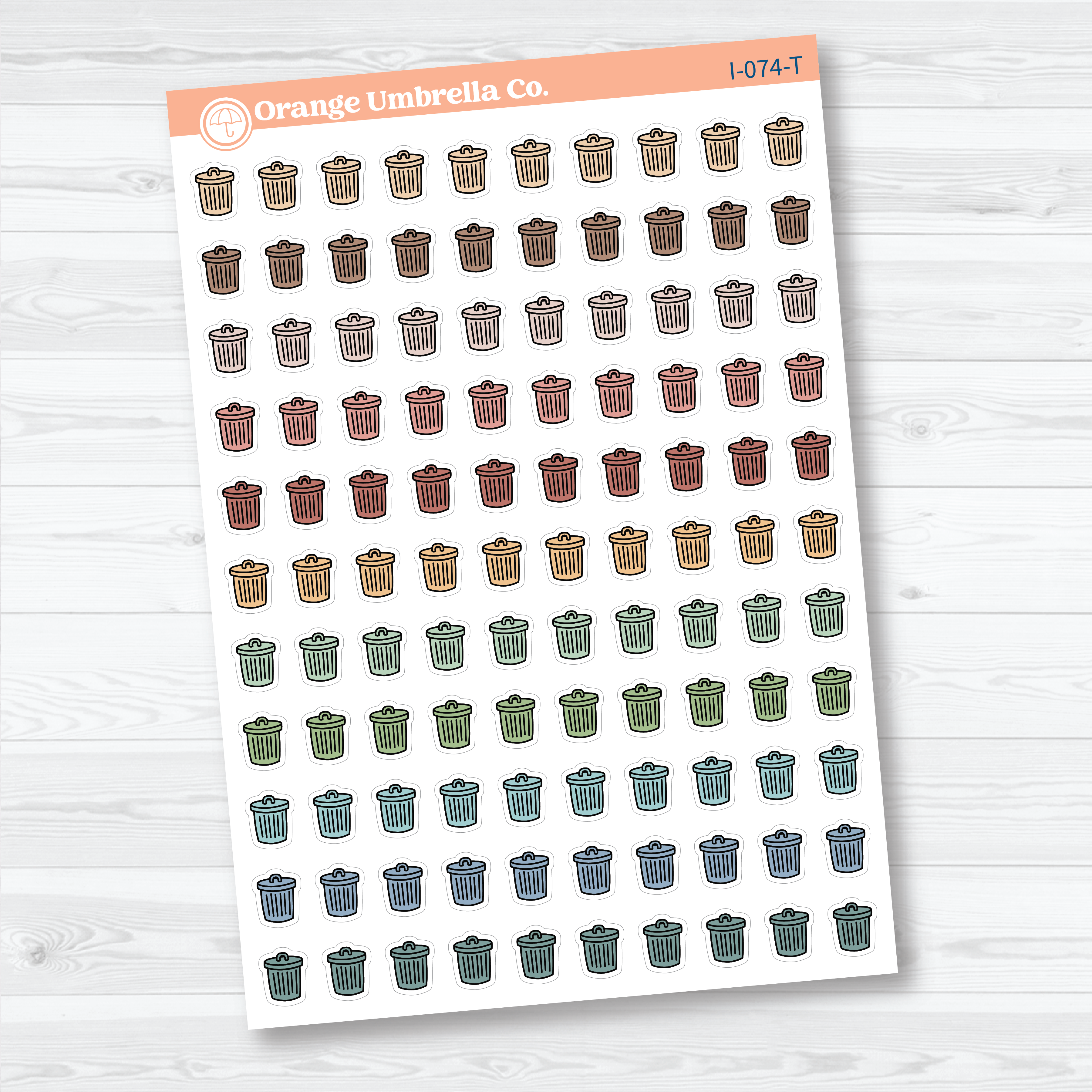 Hand Doodled Trash Day Icon Planner Stickers | I-074
