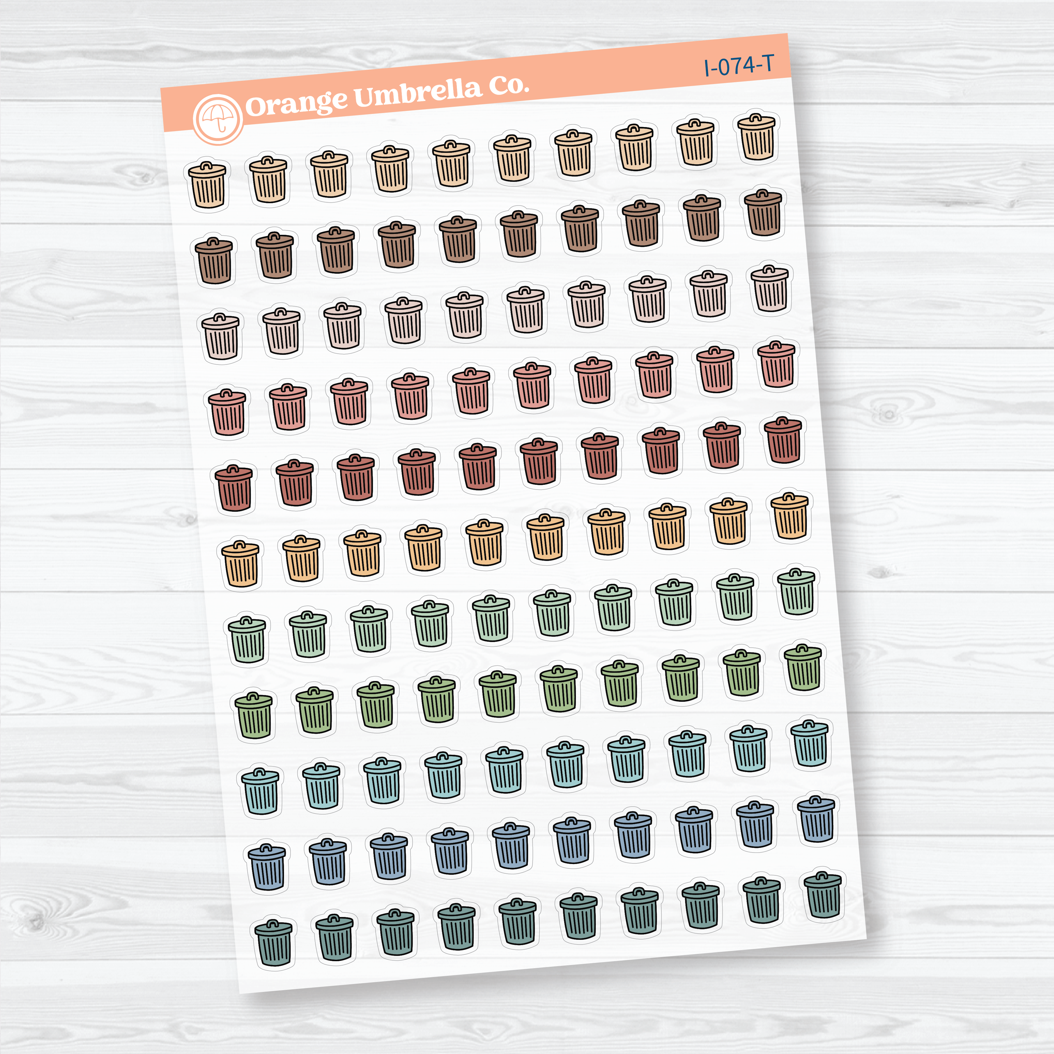 Hand Doodled Trash Day Icon | Clear Matte Planner Stickers | I-074-CM