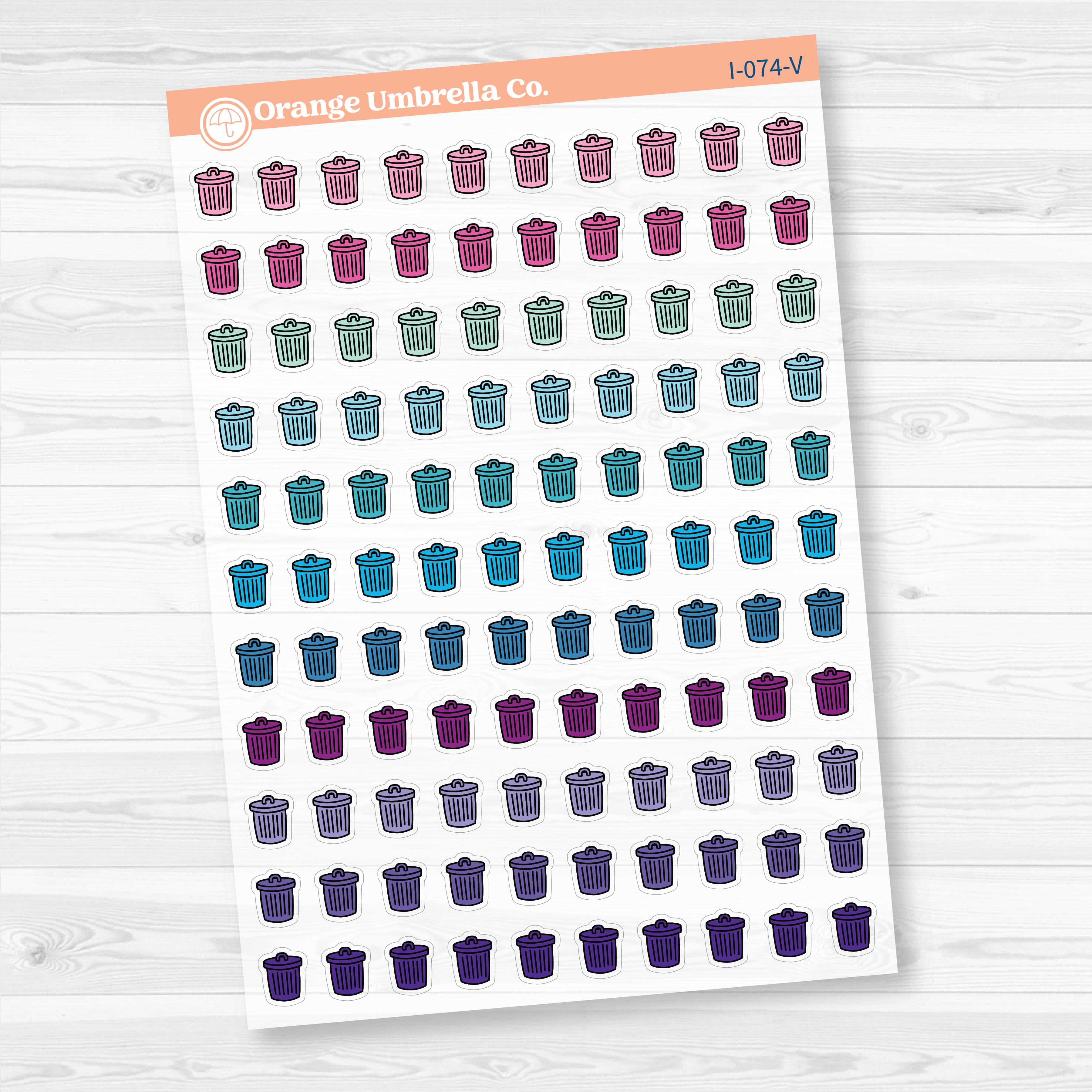 Hand Doodled Trash Day Icon | Clear Matte Planner Stickers | I-074-CM