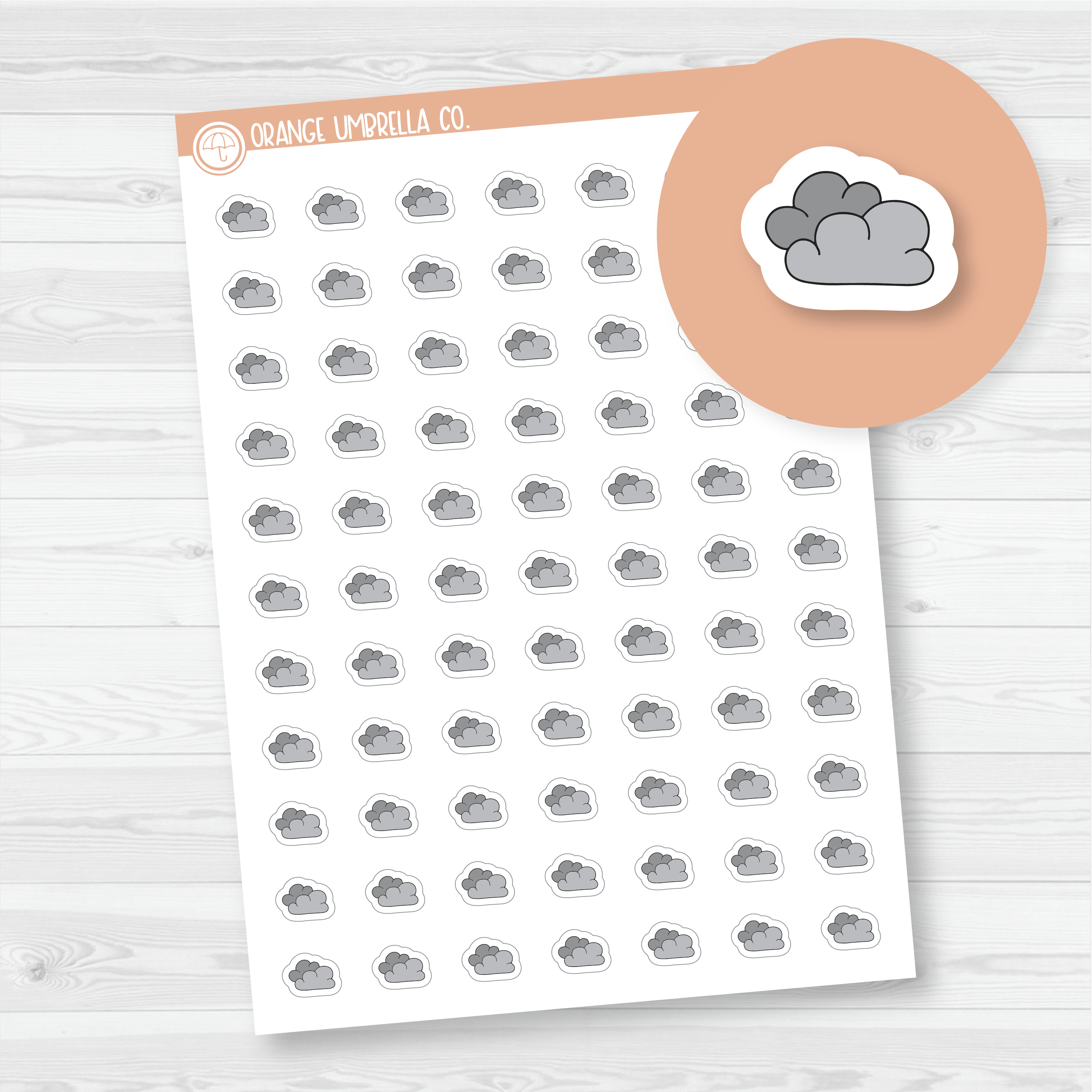 Cloudy Weather - Micro Icon Planner Stickers | I-085