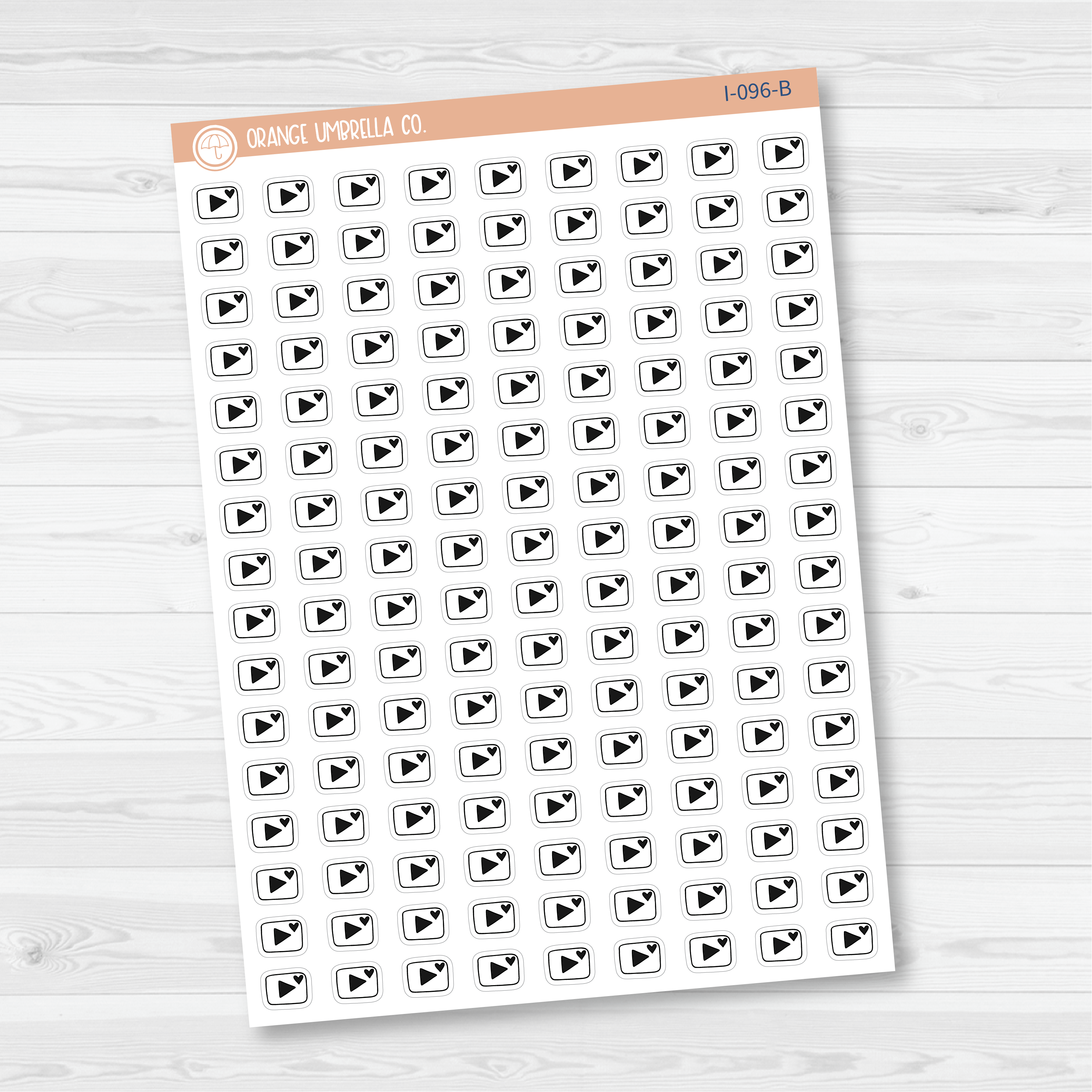 You-Tube Icon Planner Stickers | I-096