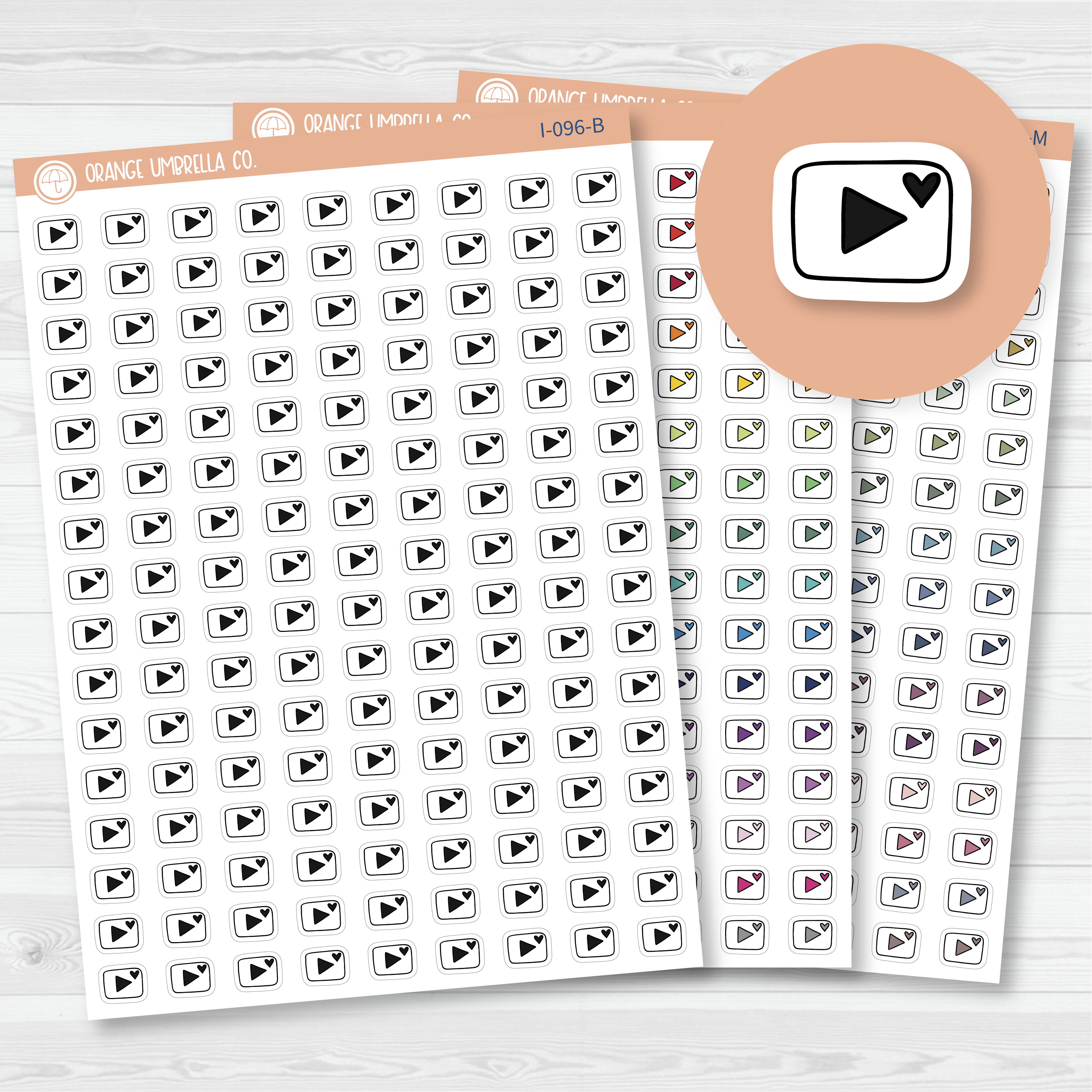 You-Tube Icon Planner Stickers | I-096