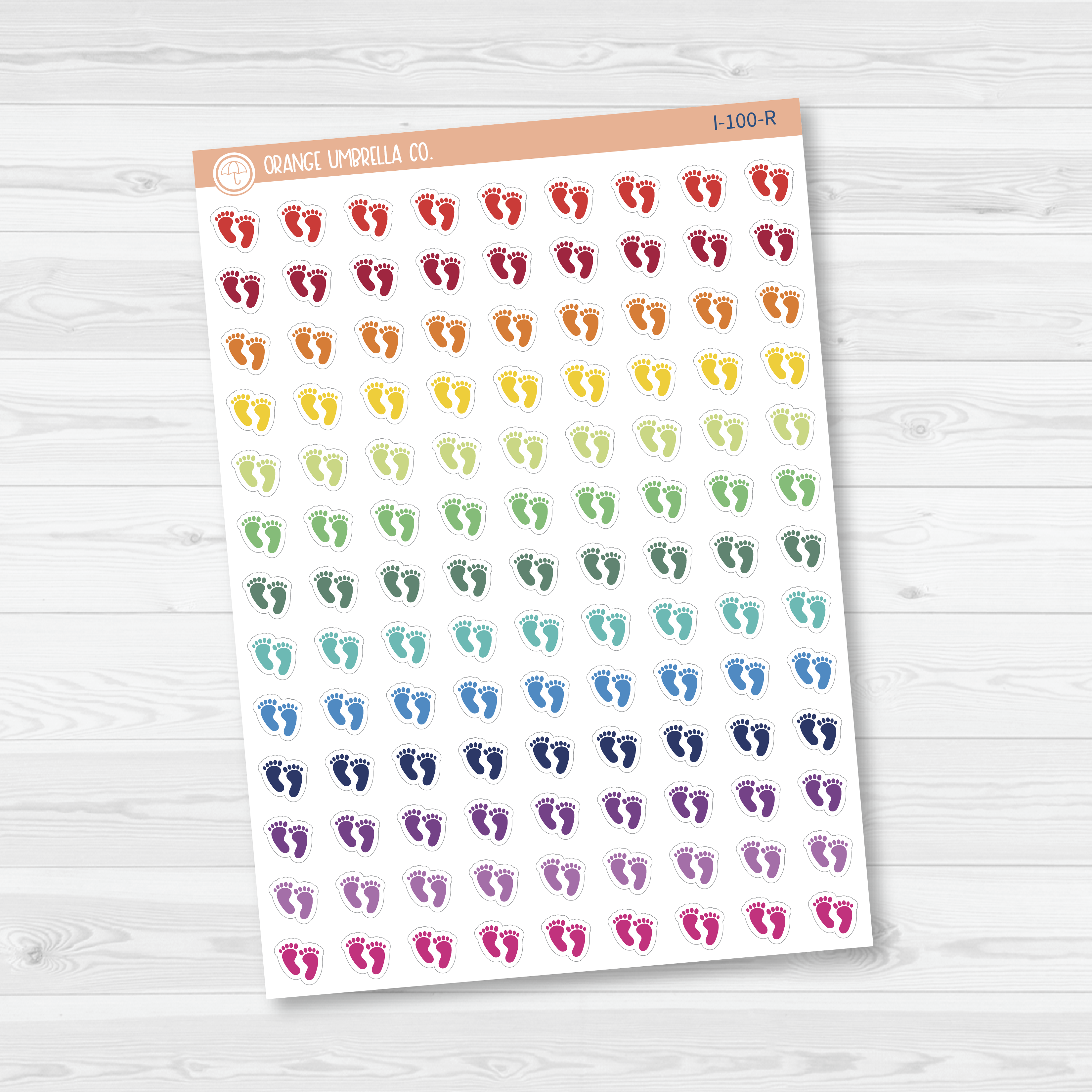 Baby Feet Icon Planner Stickers | Footprint Icon Labels | I-100 - I-103