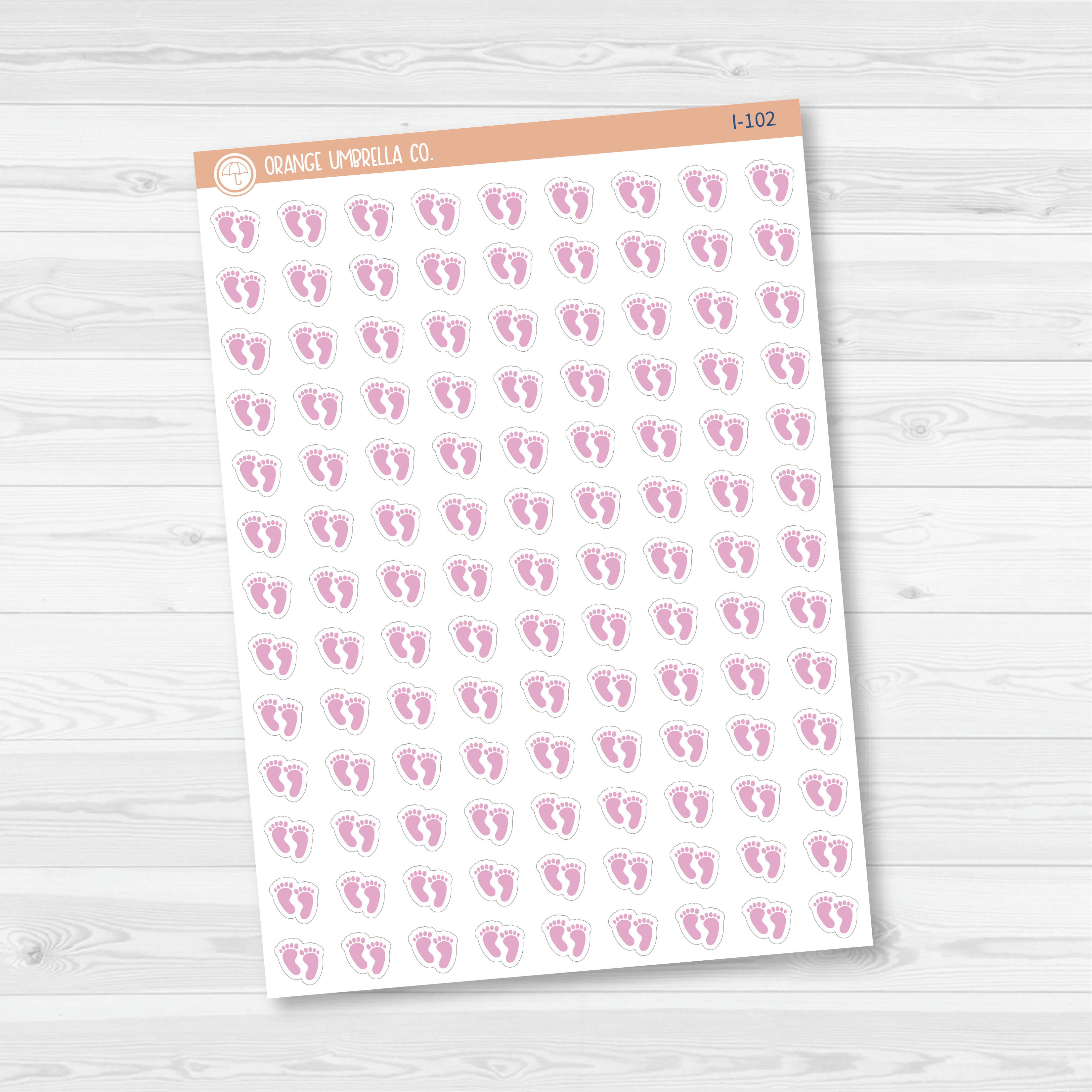 Baby Feet Icon Planner Stickers | Footprint Icon Labels | I-100 - I-103