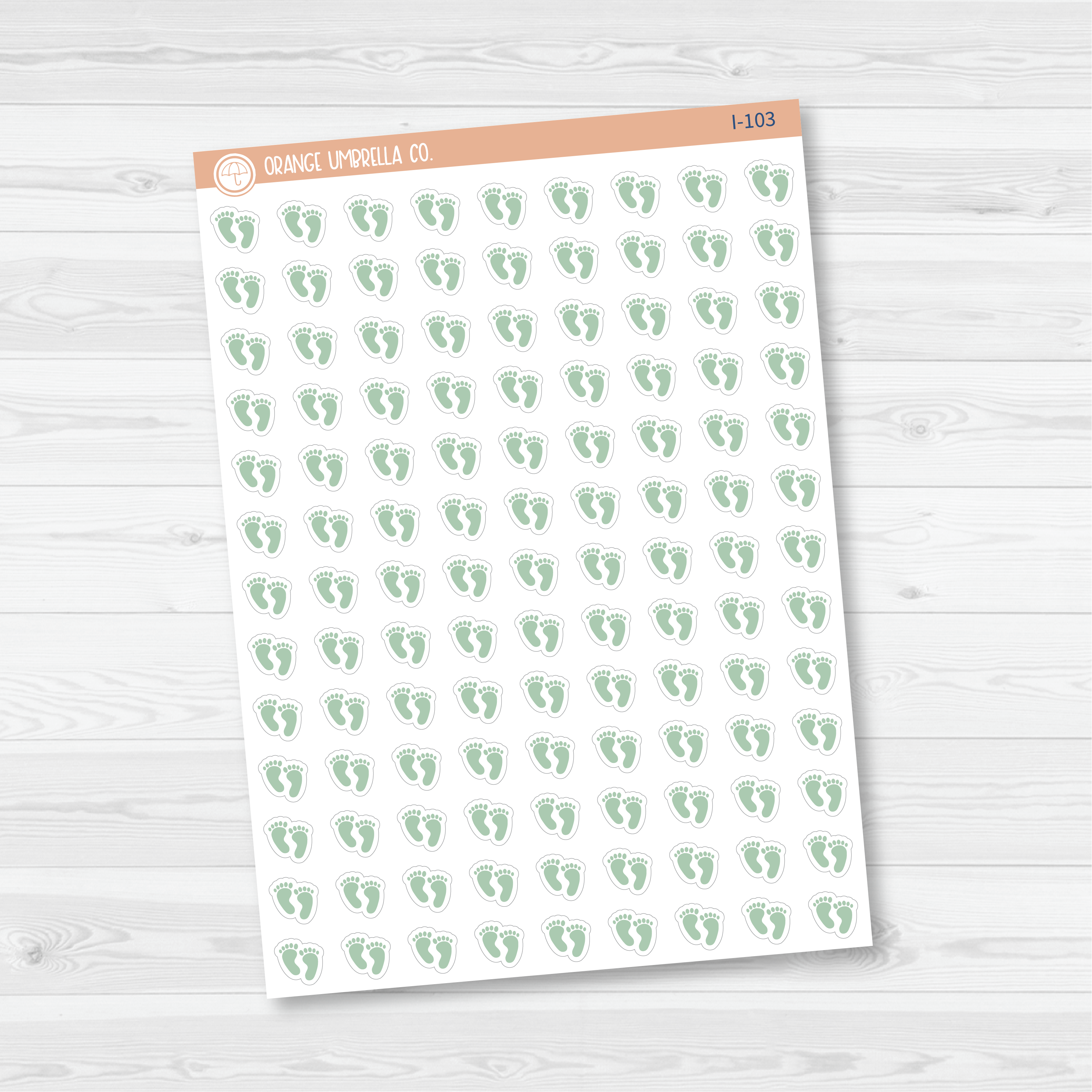 Baby Feet Icon Planner Stickers | Footprint Icon Labels | I-100 - I-103