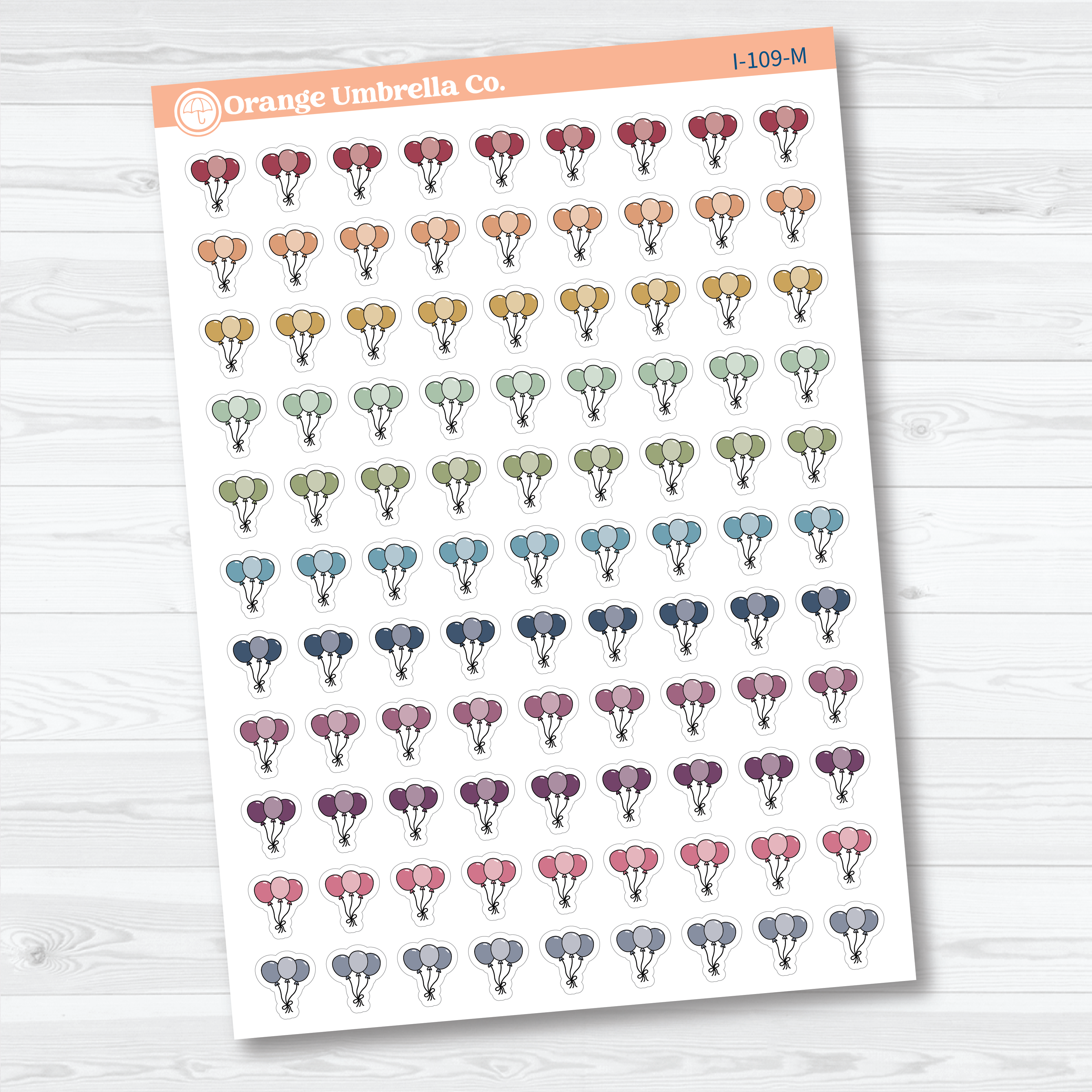 Birthday Celebration Balloon Icon Planner Stickers | Party & Event Planner Stickers | I-109
