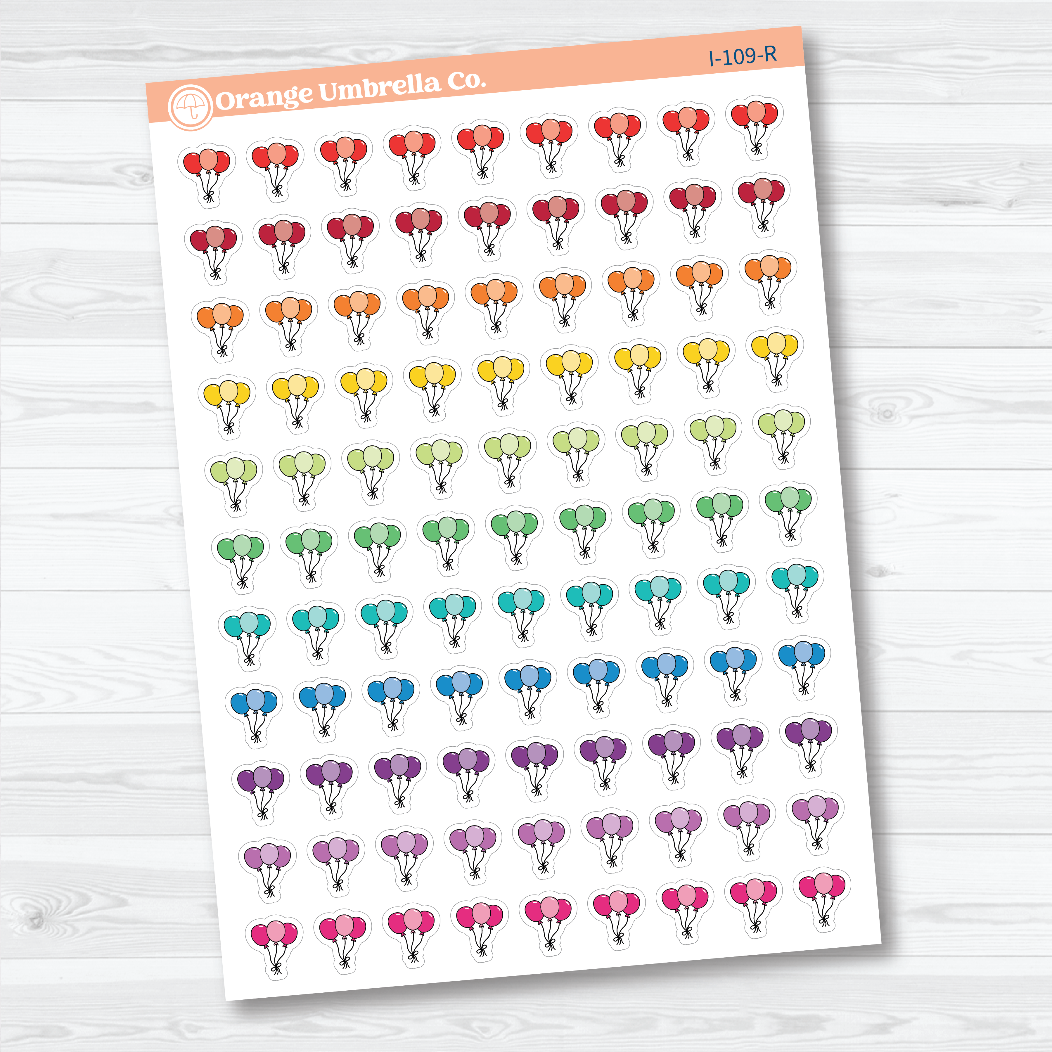 Birthday Celebration Balloon Icon Planner Stickers | Party & Event Planner Stickers | I-109