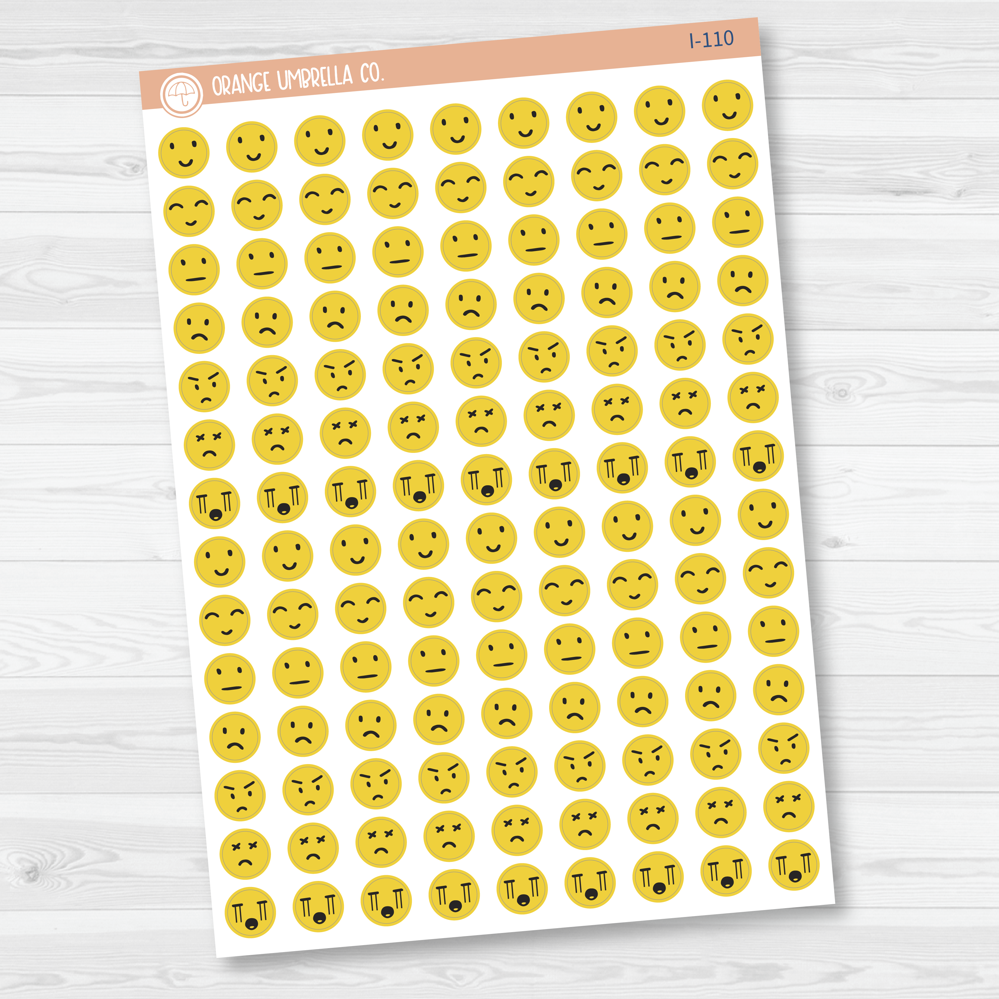 Emoticon Emotions Faces Icon Planner Stickers | I-110