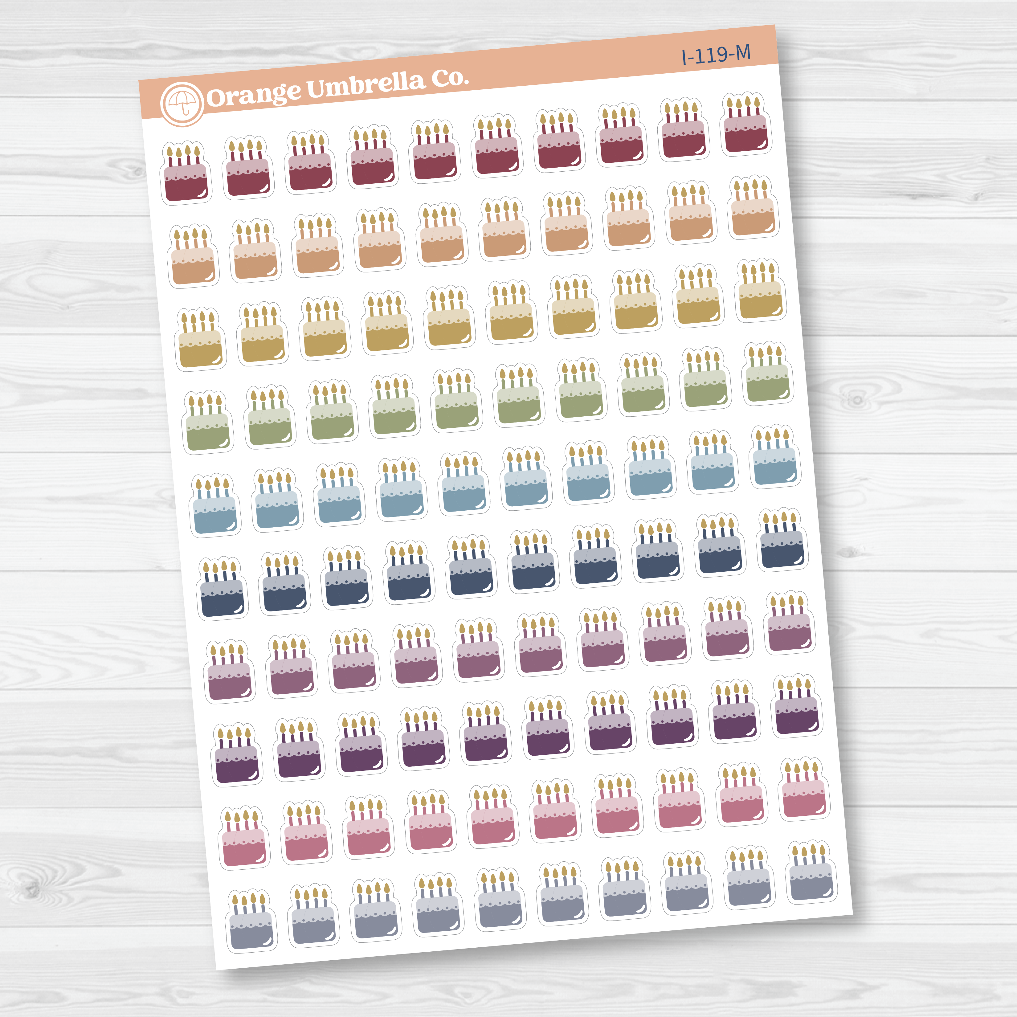 Birthday Cake Icon Planner Stickers | I-119